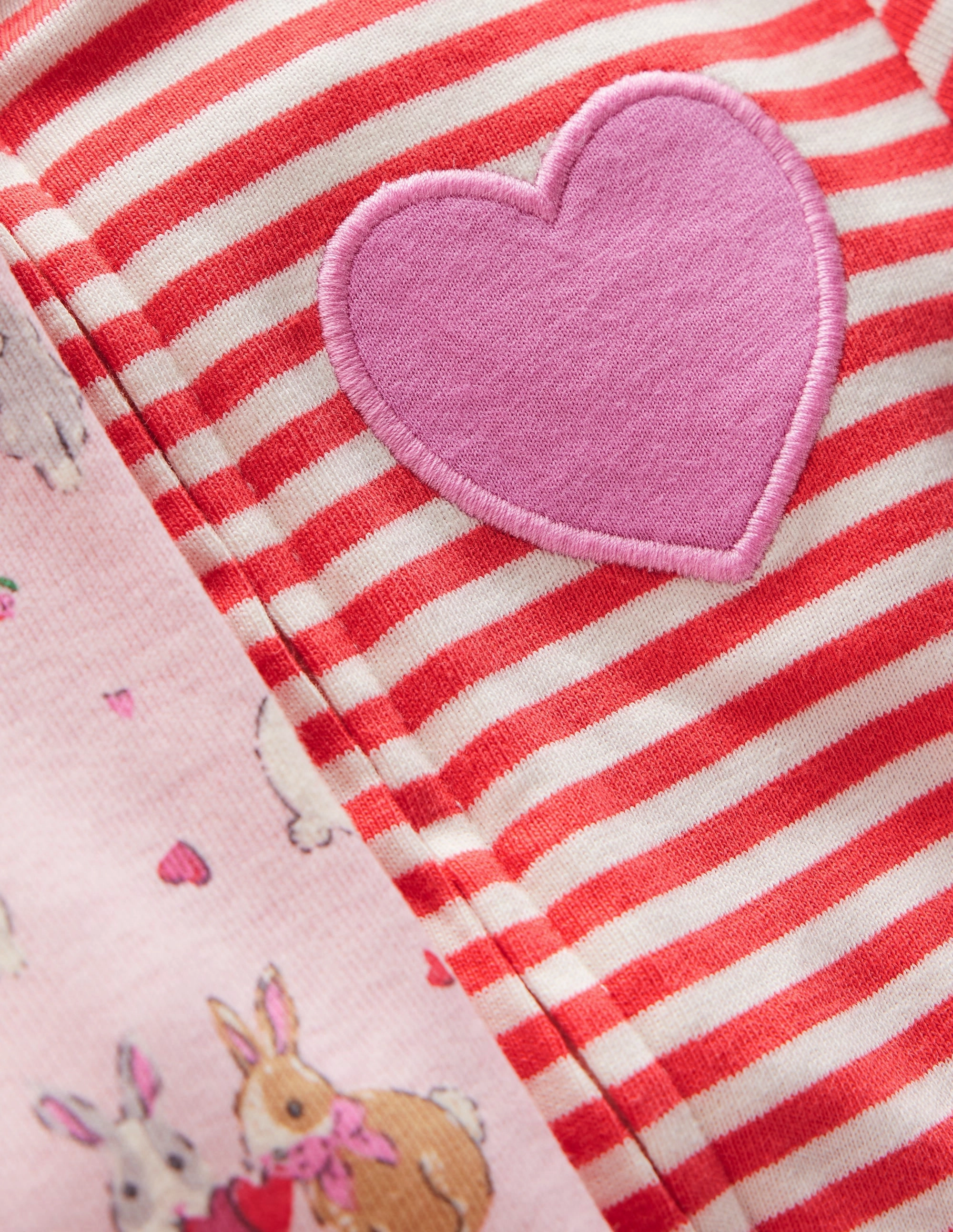 Picnic Music Active Premium Twin Pack Rompers-Chalk Pink Love Bunnies