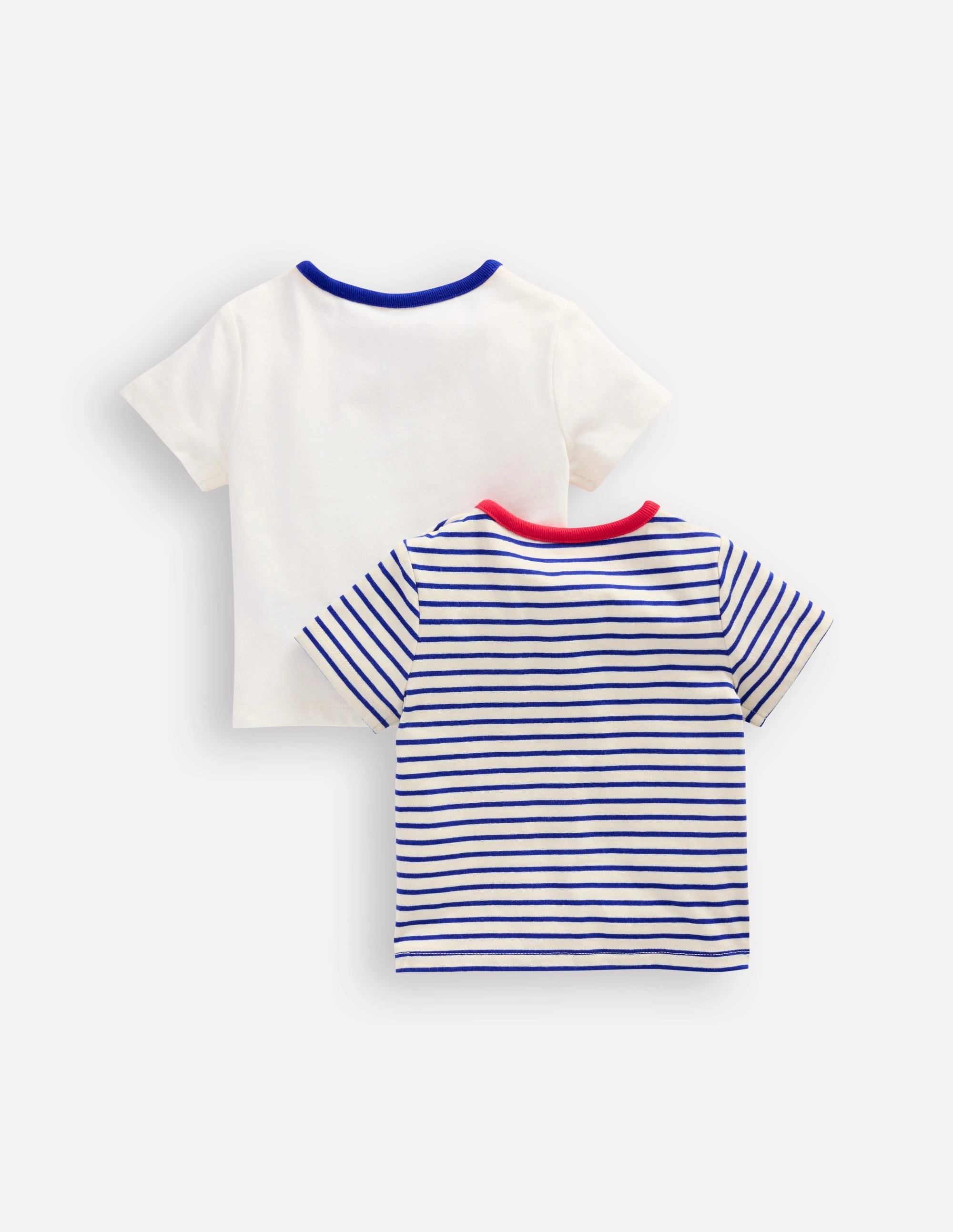 Twin Pack T-shirts-Ivory Stripe Twin Pack FourWay Stretch EcoCertified Textile