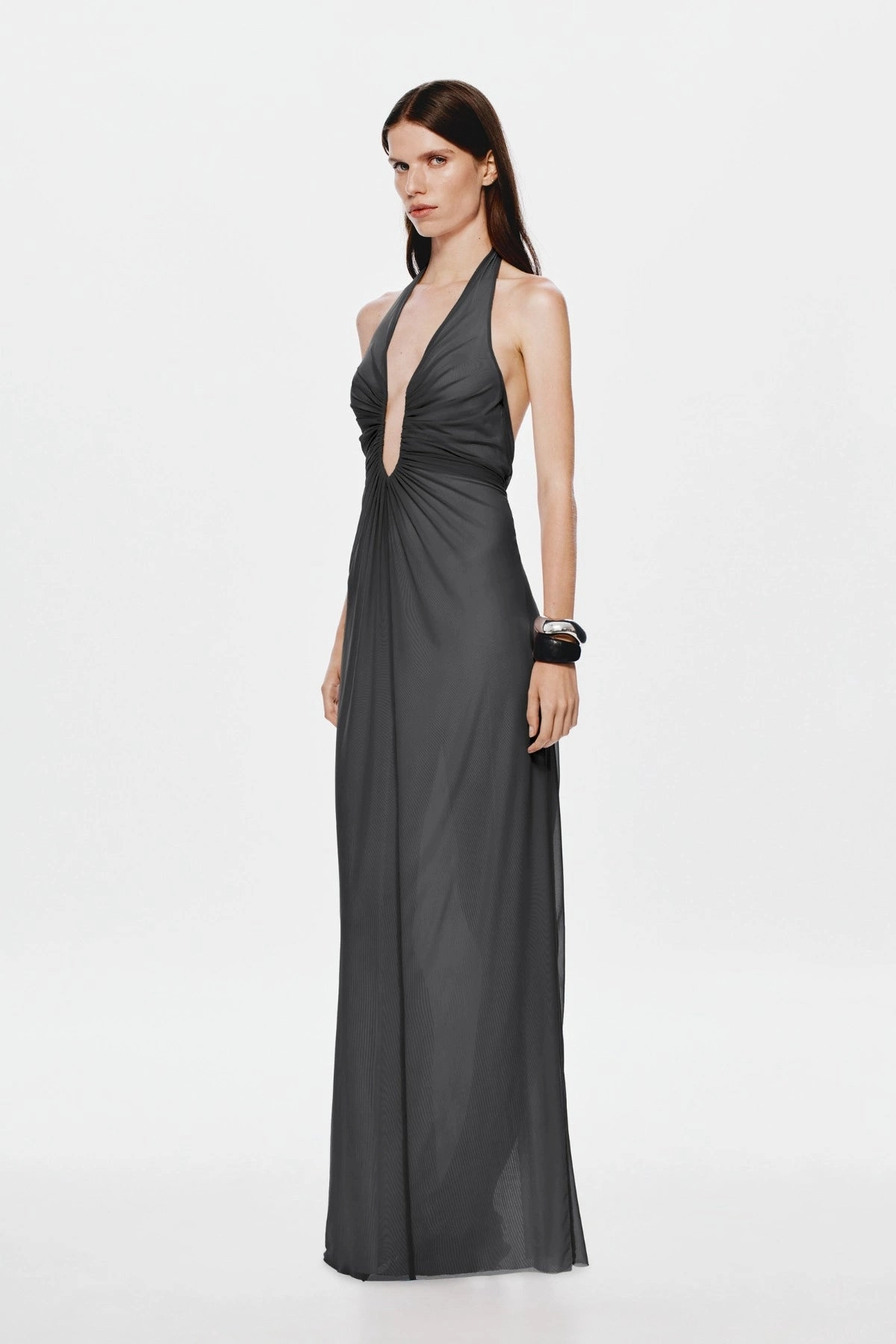 The 'Chroma' Two-Tone Dress Grey Soft color