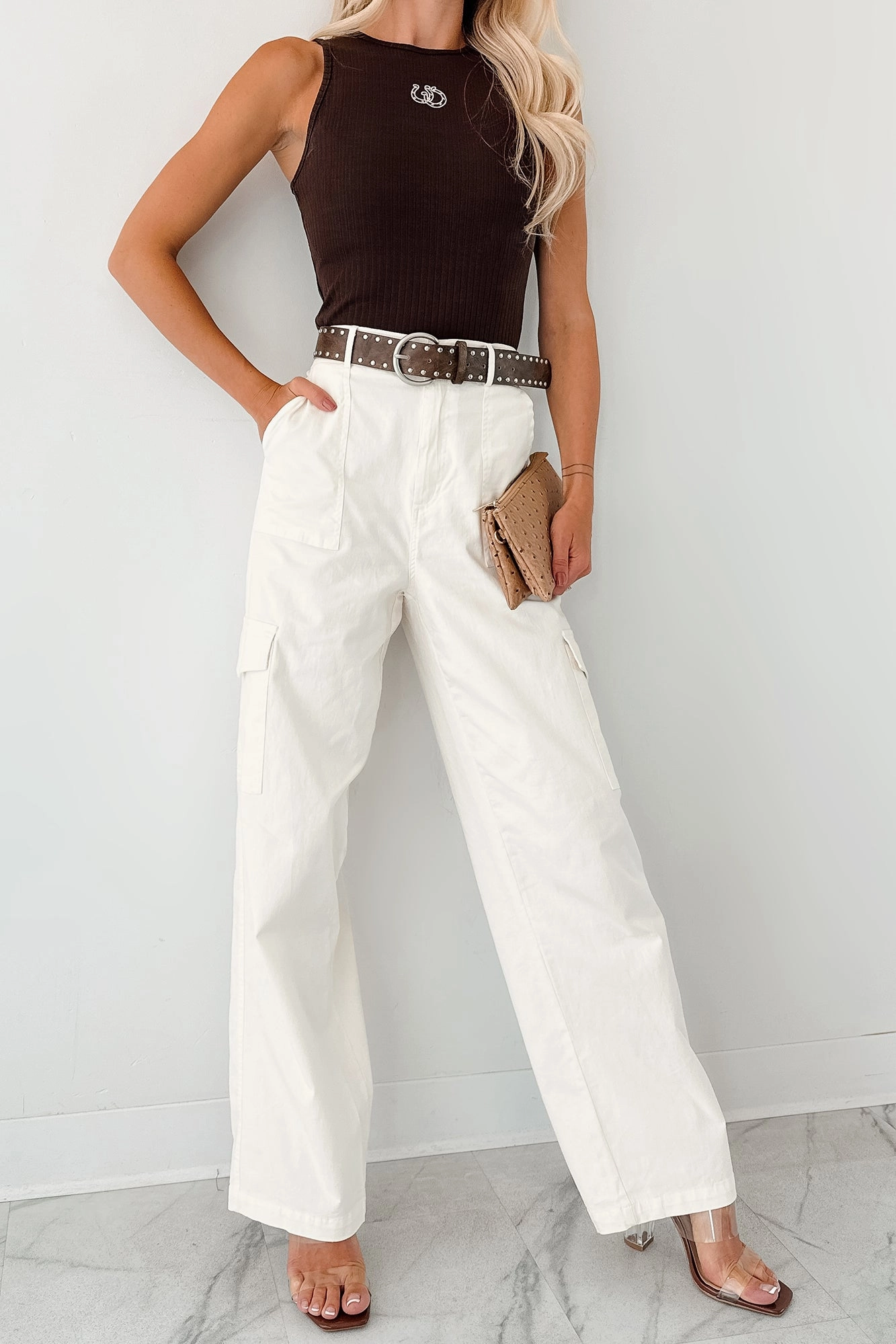 Cool People Only Cargo Pants (Off White) Relaxed Design Wear Functional Fit