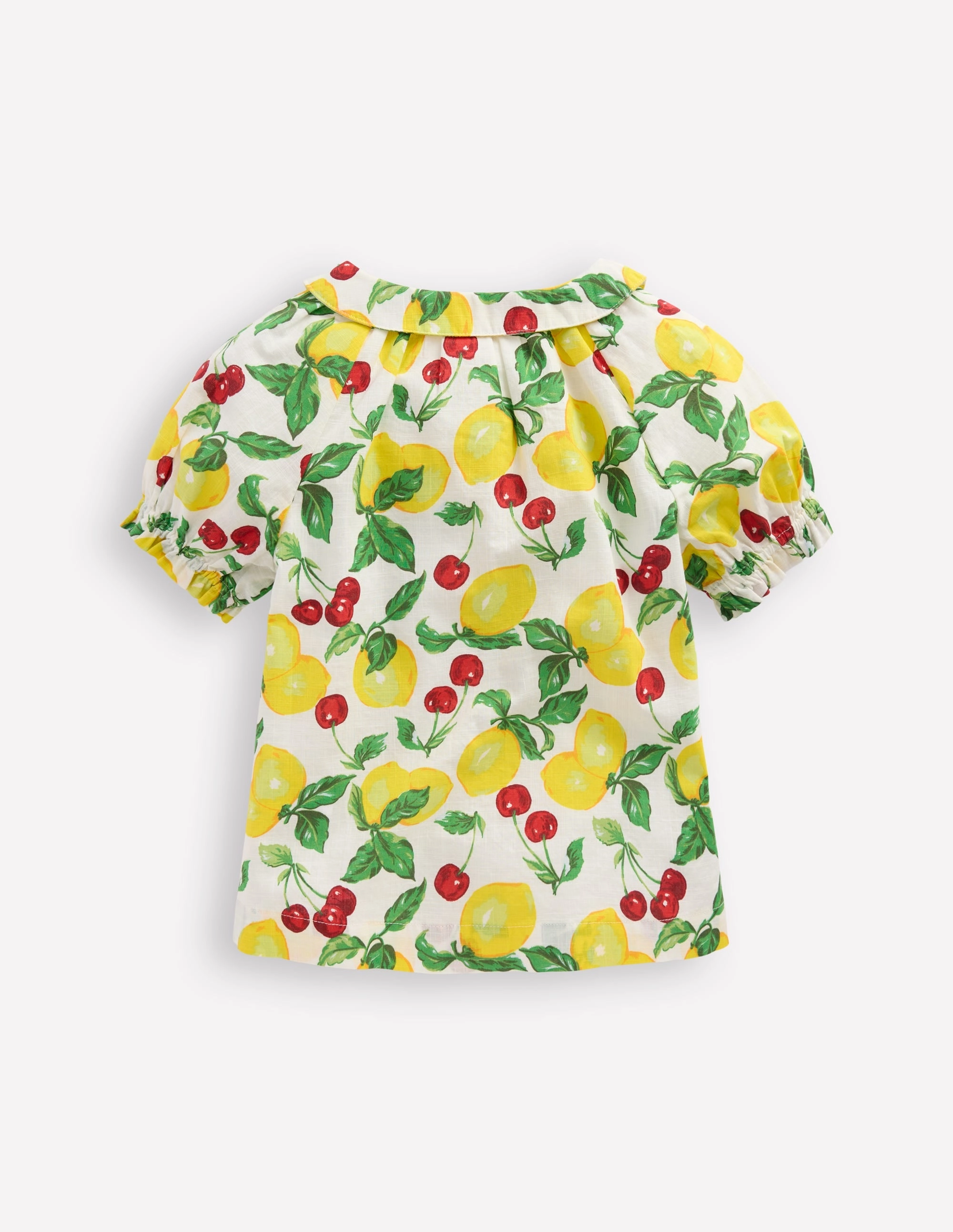 Odor Resistant Material simple design Woven Collared Top-Lemons and Cherries