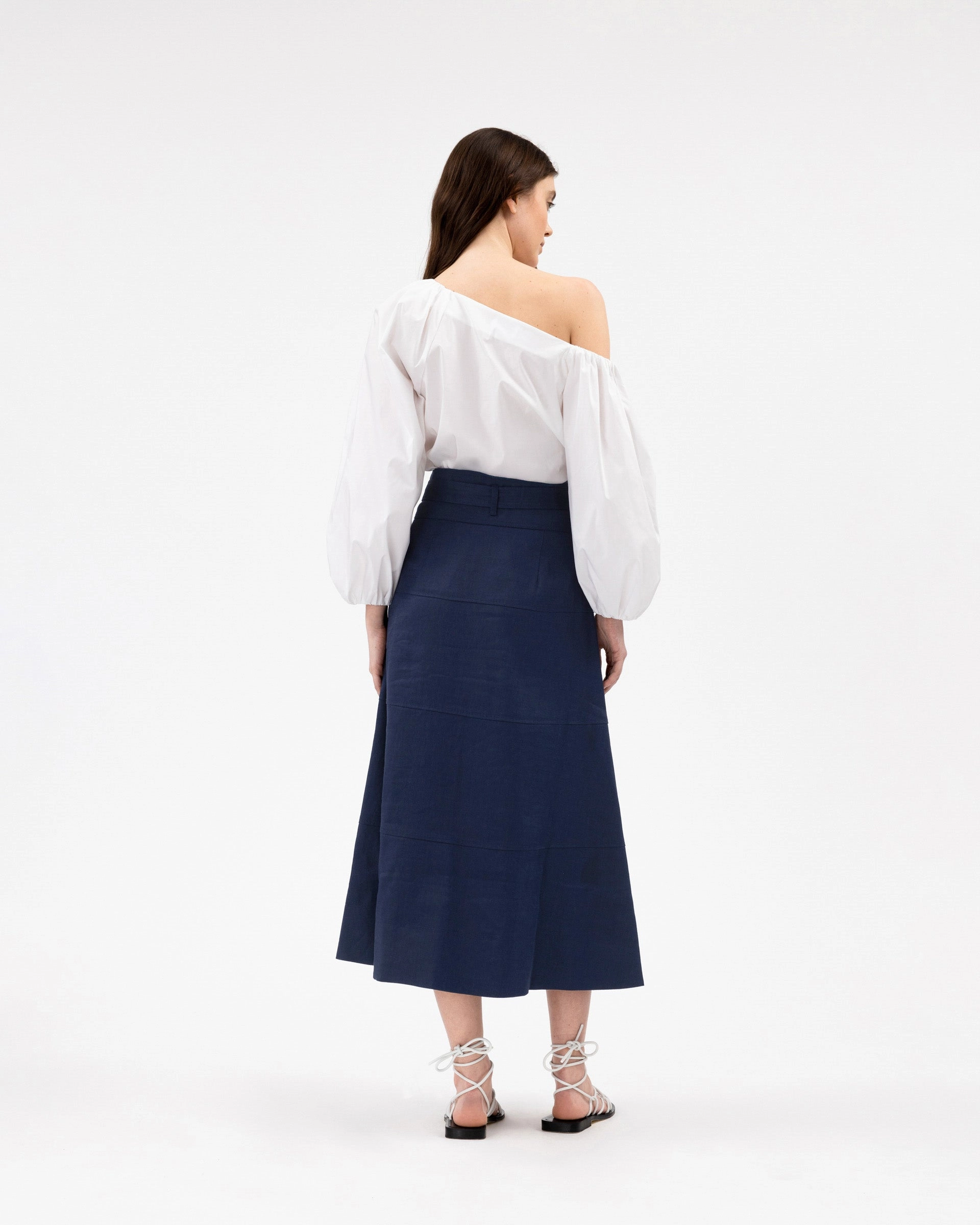 Quick Access Zippers Linen Hudson Skirt