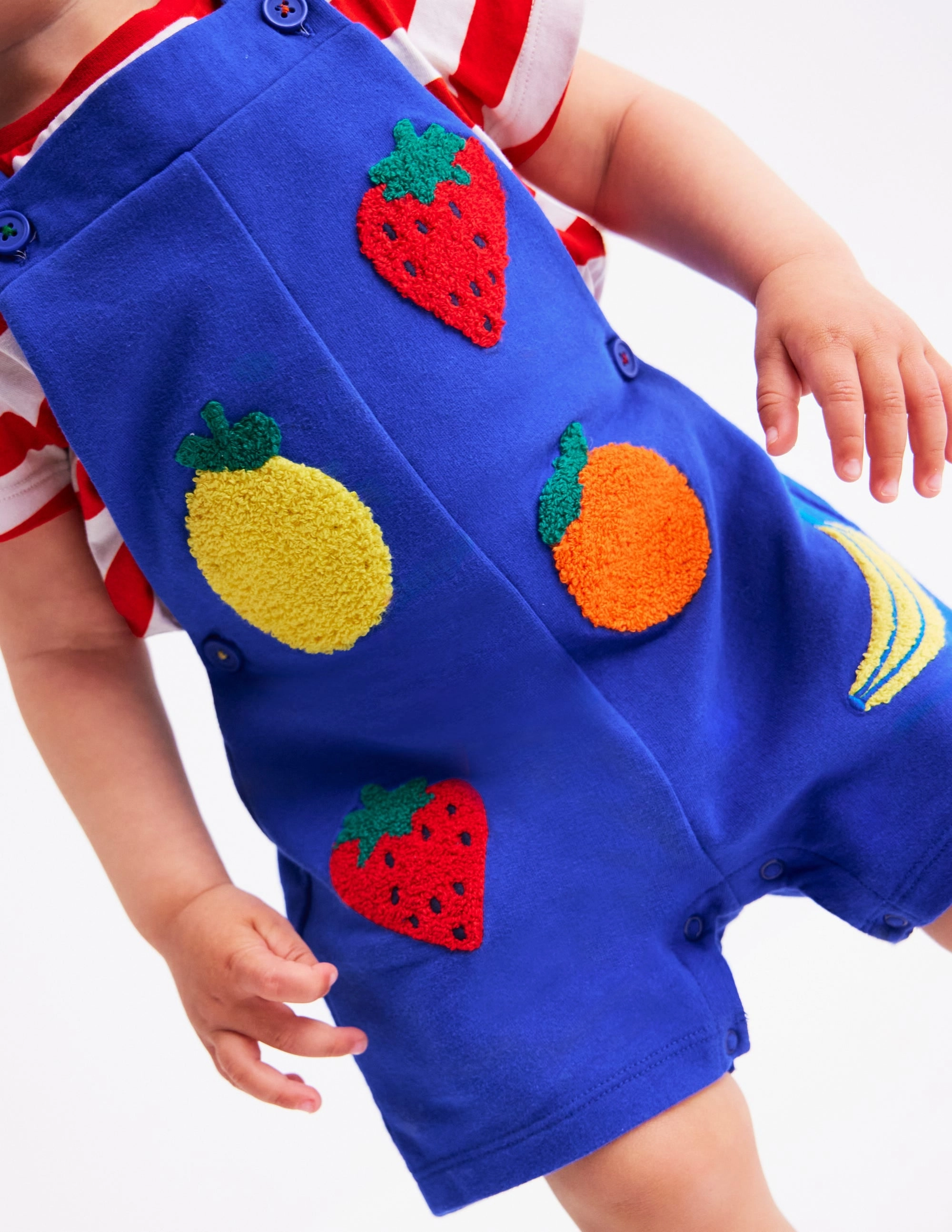 Work Fresh Boucle Jersey Dungaree Set-Navy Fruit