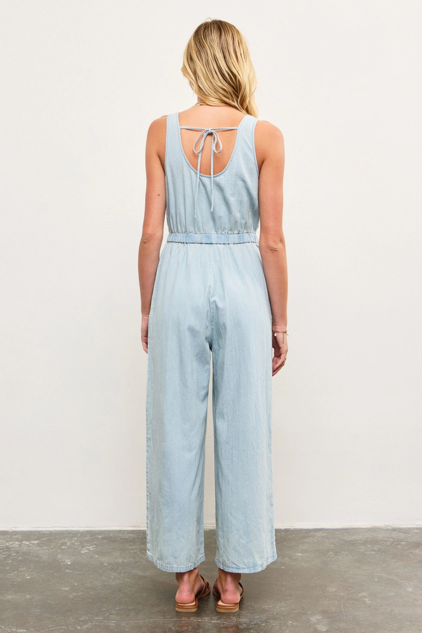 BROOKE WIDE-LEG DENIM JUMPSUIT Travel Sport Unique Clean