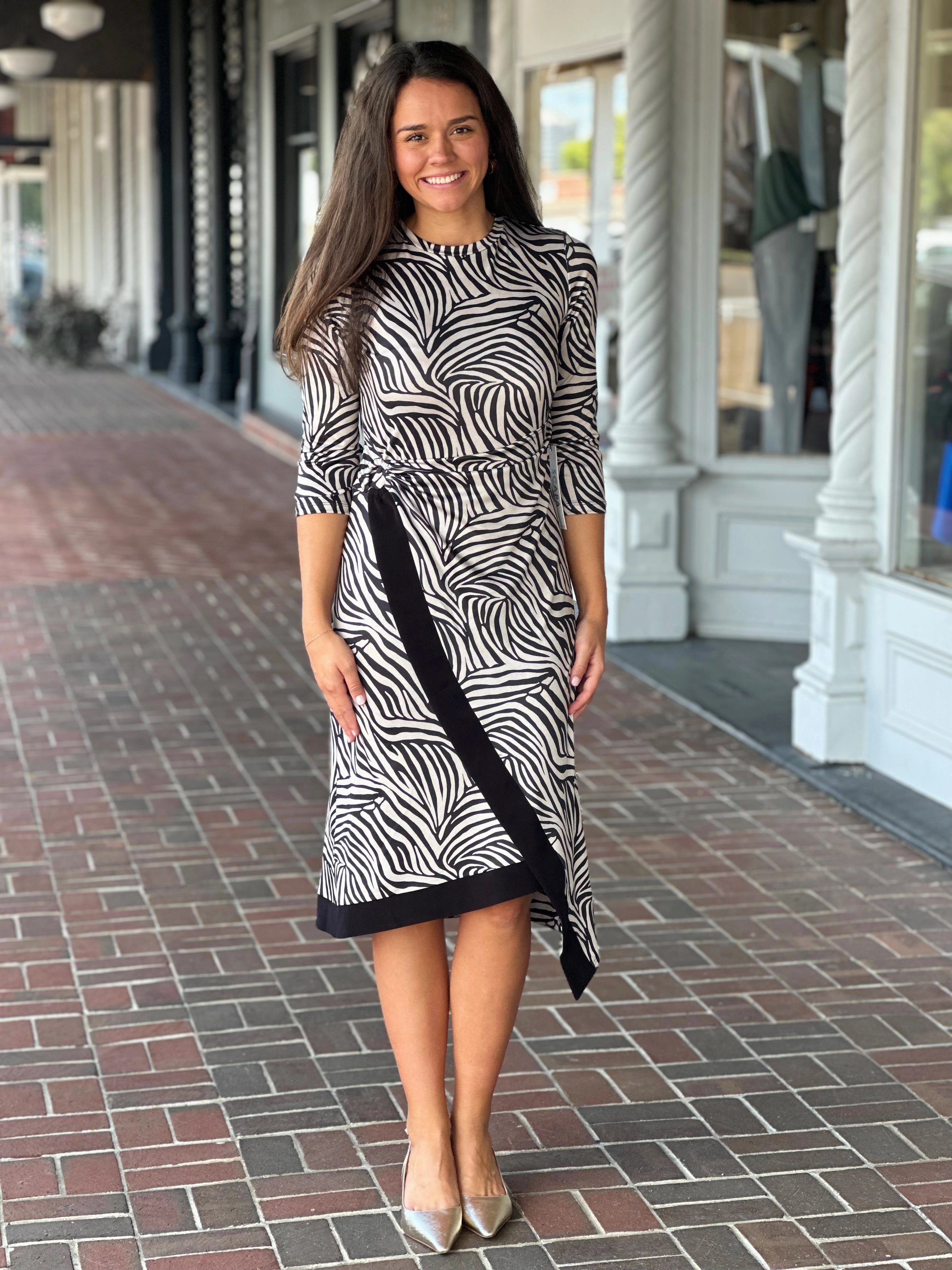 Perre Goya Two Tone Printed Dress LowProfileZipper