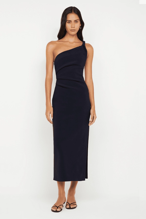 Ariven Asym Midi Dress Black everyday staple Gender Free