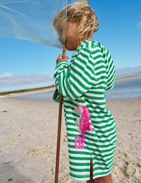 Summer Days Temperature Regulating Design Mara Towelling Throw-On-Green Seahorse Stripe