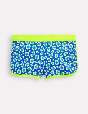 Compression Zones Patterned Swim Shorts-Aquamarine Leopard