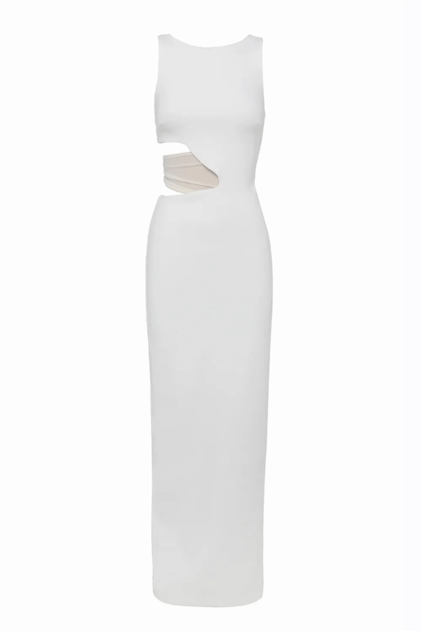 Sporty Look Fashionable Layer Valentina Dress Ivory