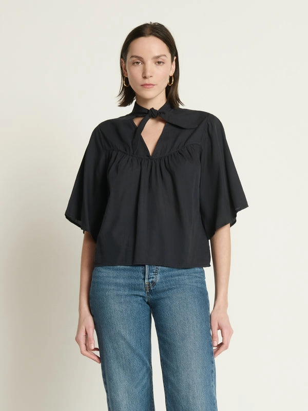 ReinforcedHems VALERIE TIE NECK TOP