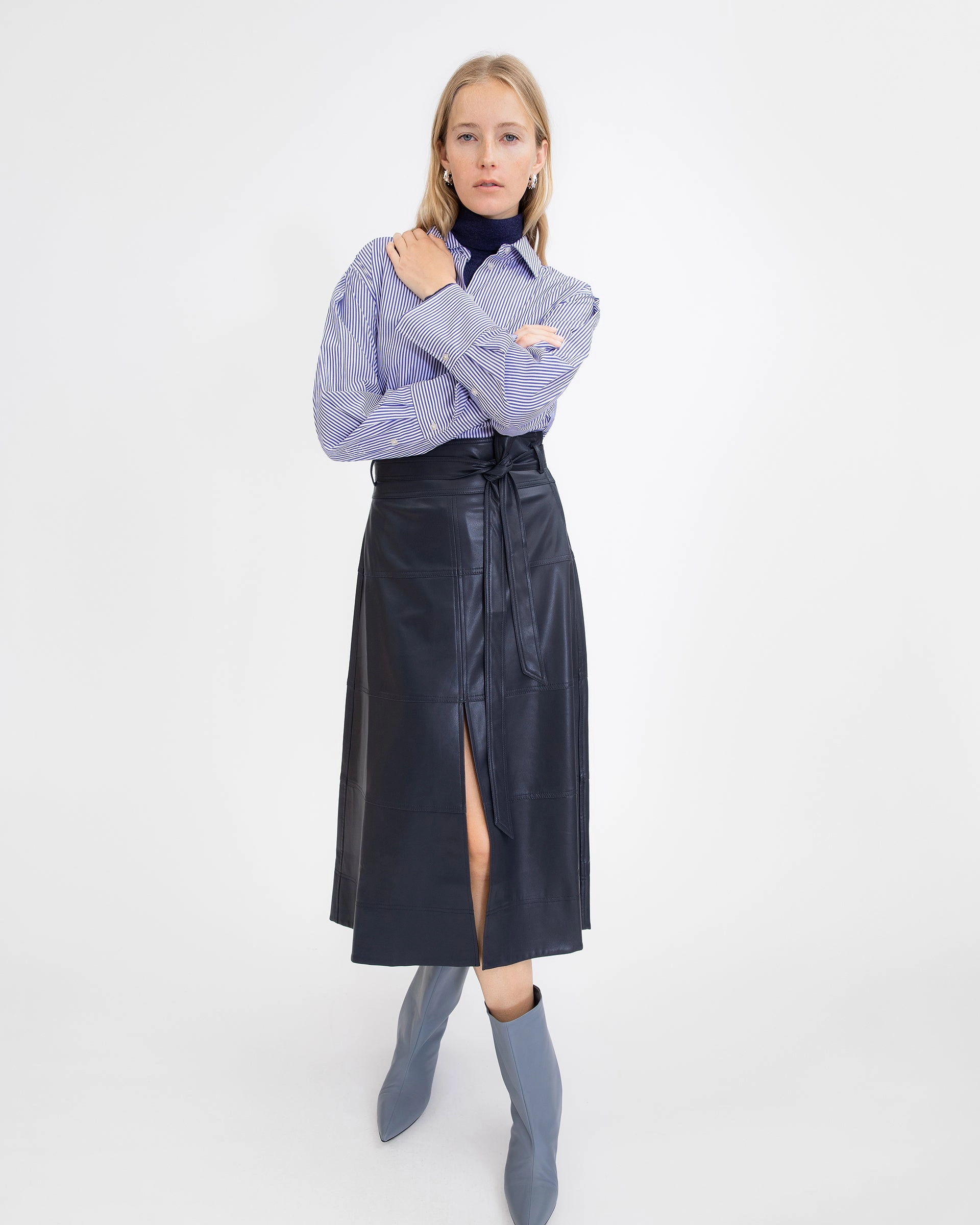 Stretch Fabric Vegan Leather Hudson Skirt