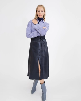 Stretch Fabric Vegan Leather Hudson Skirt
