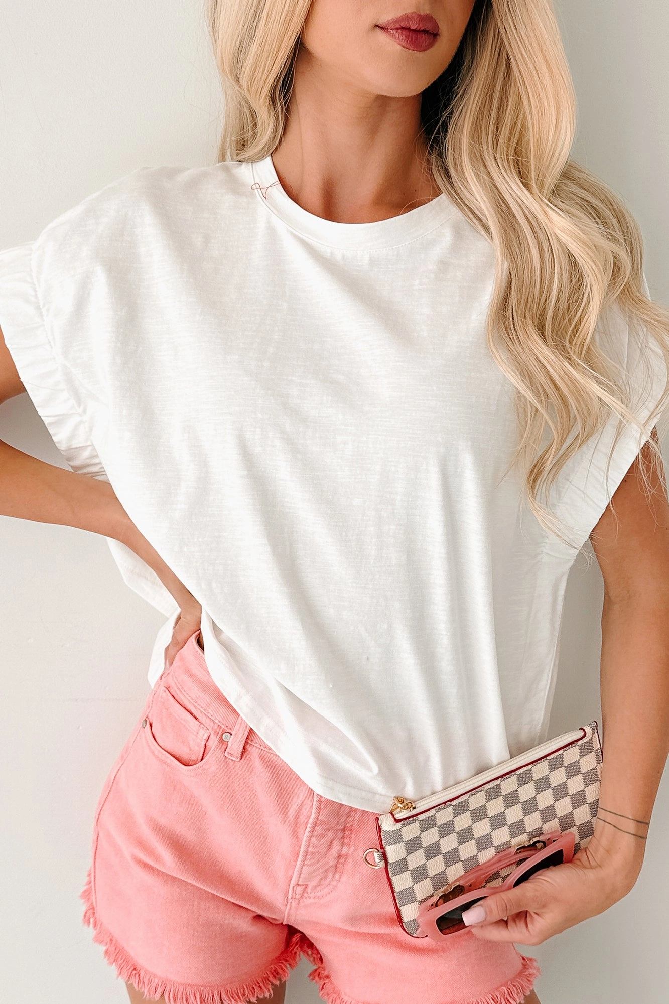 Thermal Regulation Fabric Quietly That Girl Elastic Sleeve Top (Off White)