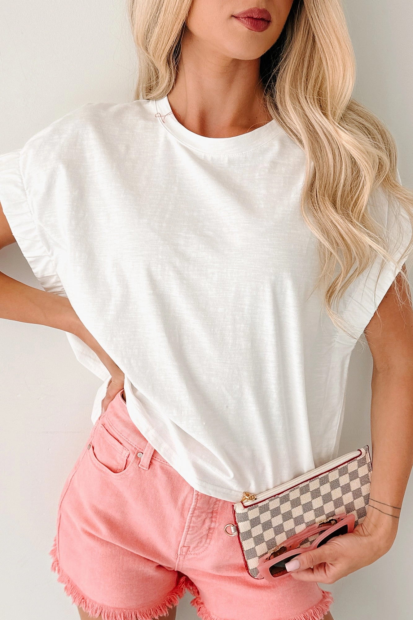 Quietly That Girl Elastic Sleeve Top (Off White) AntiOdorTreatment