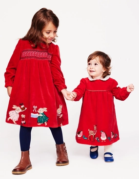 Charming Design Velvet Dress-Poppy Red
