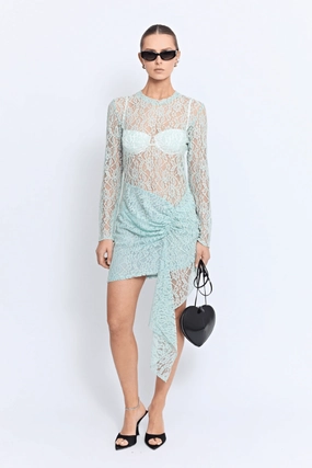 Vero Lace Dress Mint Sister Charm Layered Fabric