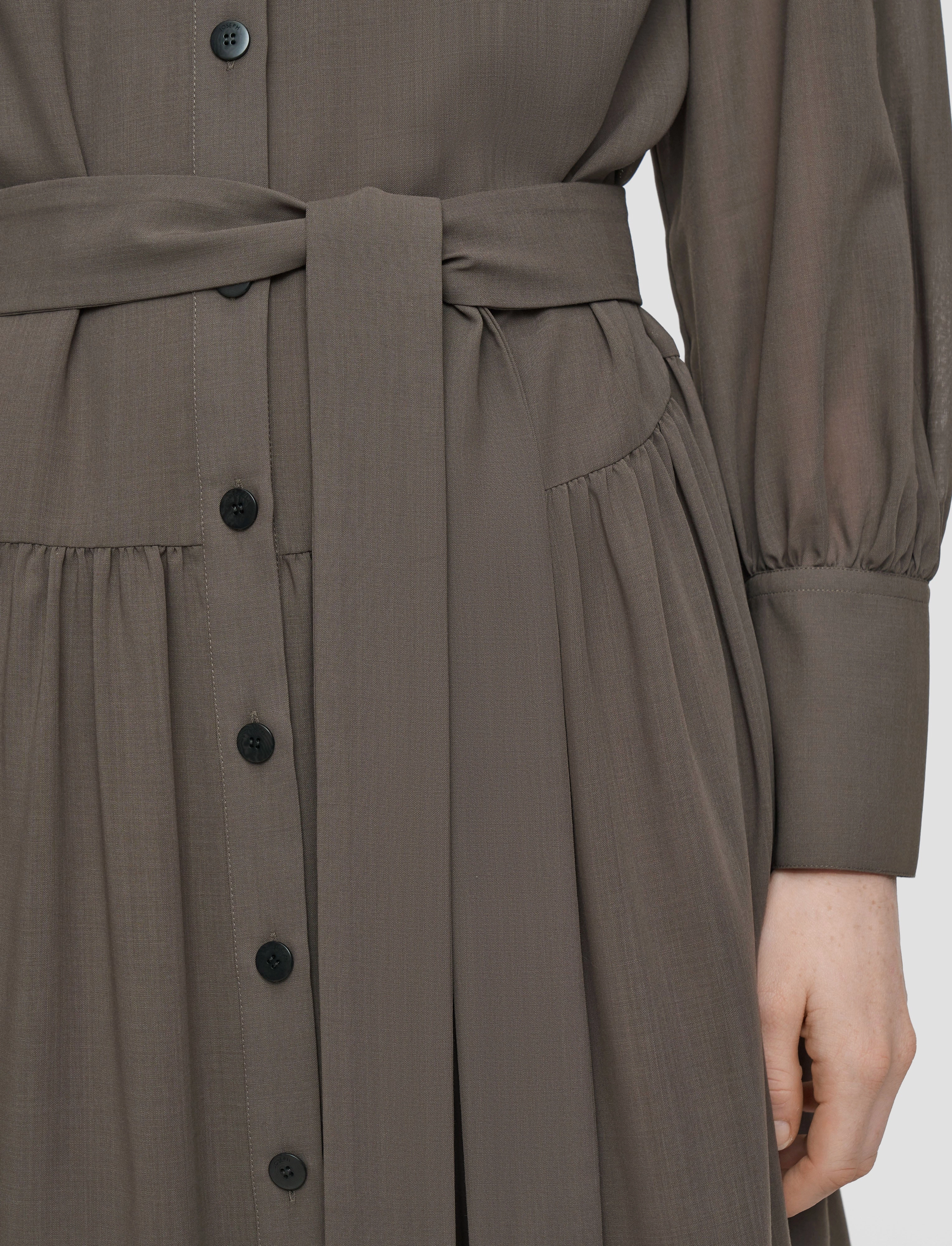 Sharp Fit All Season Style Emma Sheer Fine Wool Dress