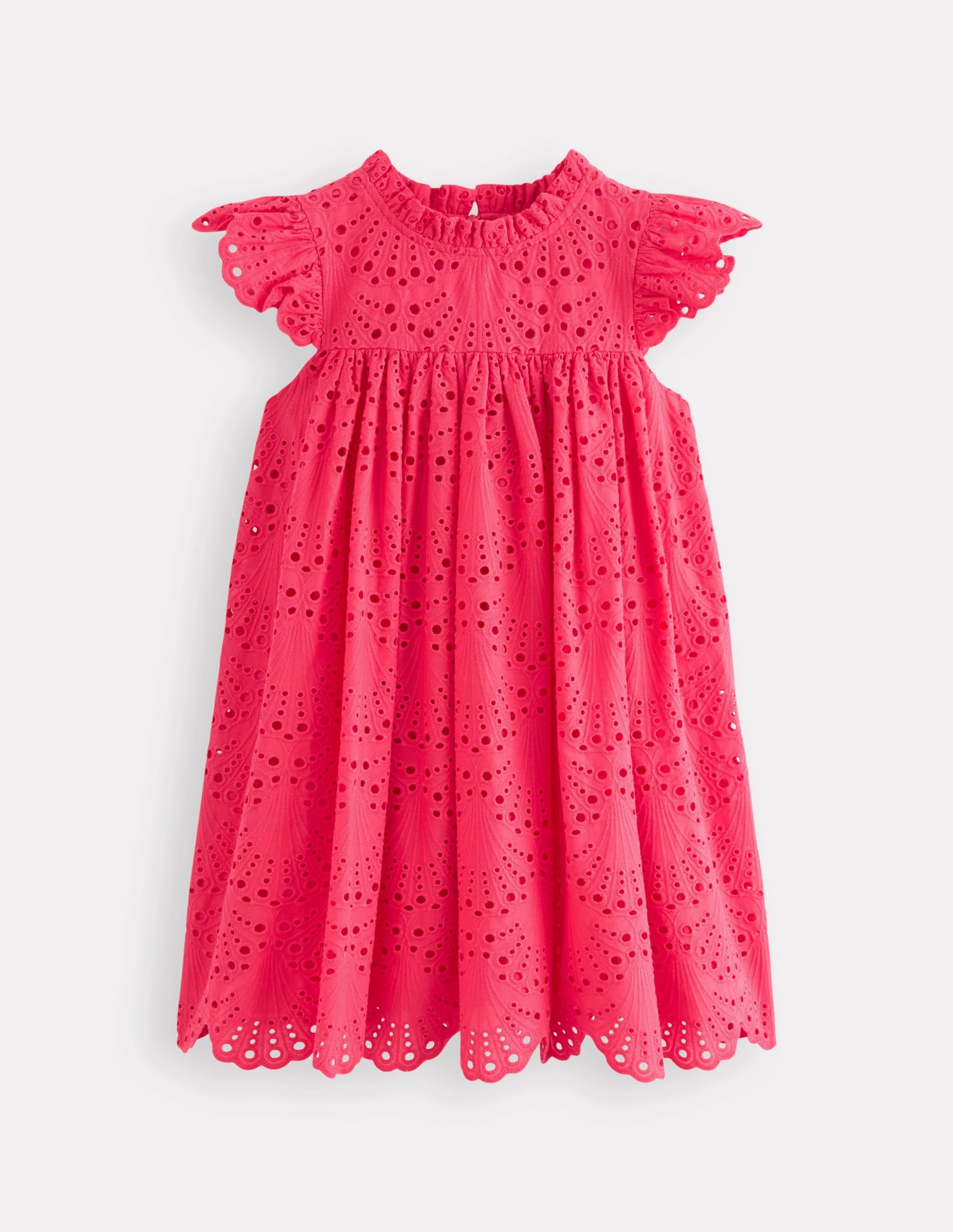 Scallop Broderie Dress-Camelia Pink Summer Staple