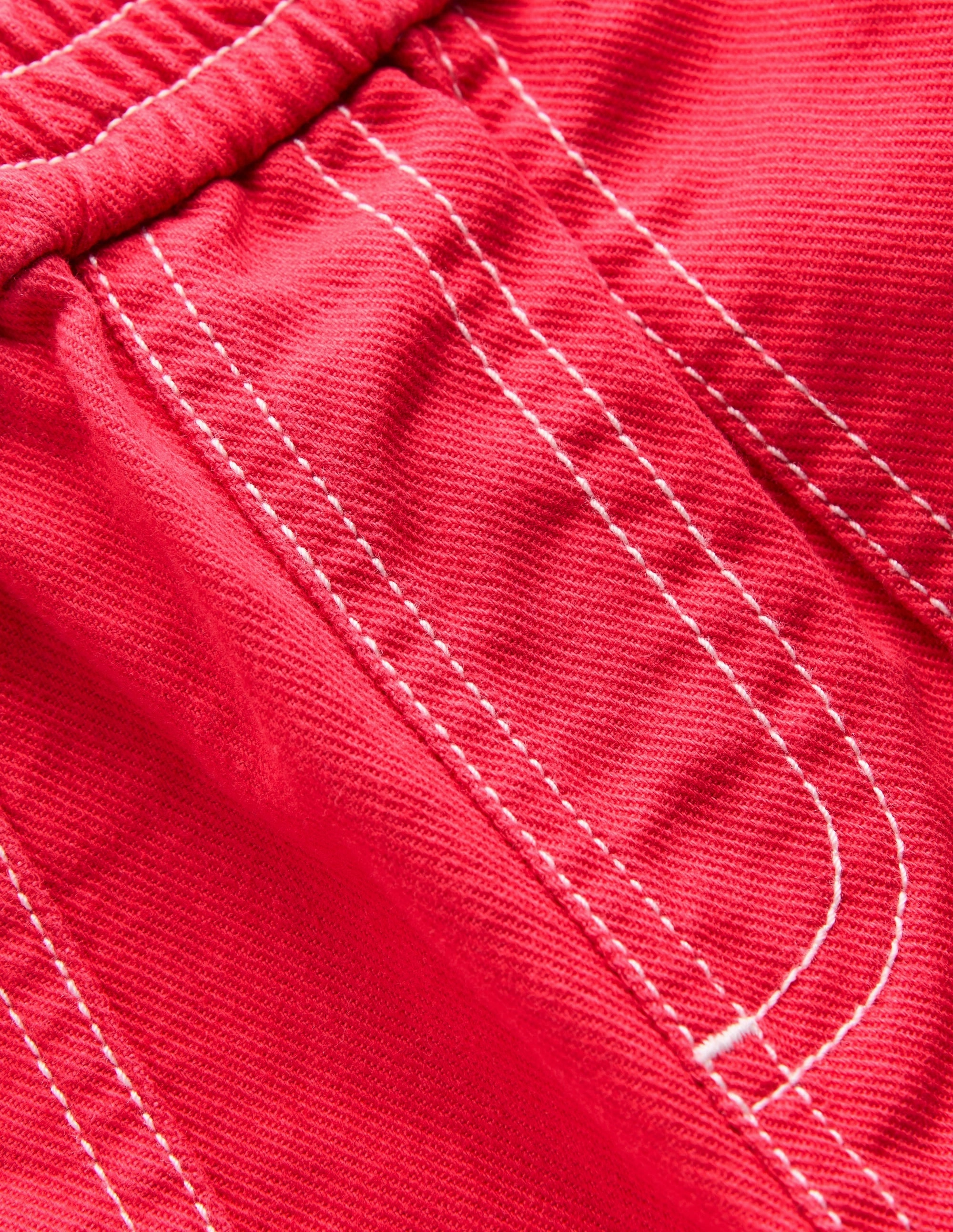 Pull-on Cotton Trouser-Strawberry Tart Red Performance Stretch