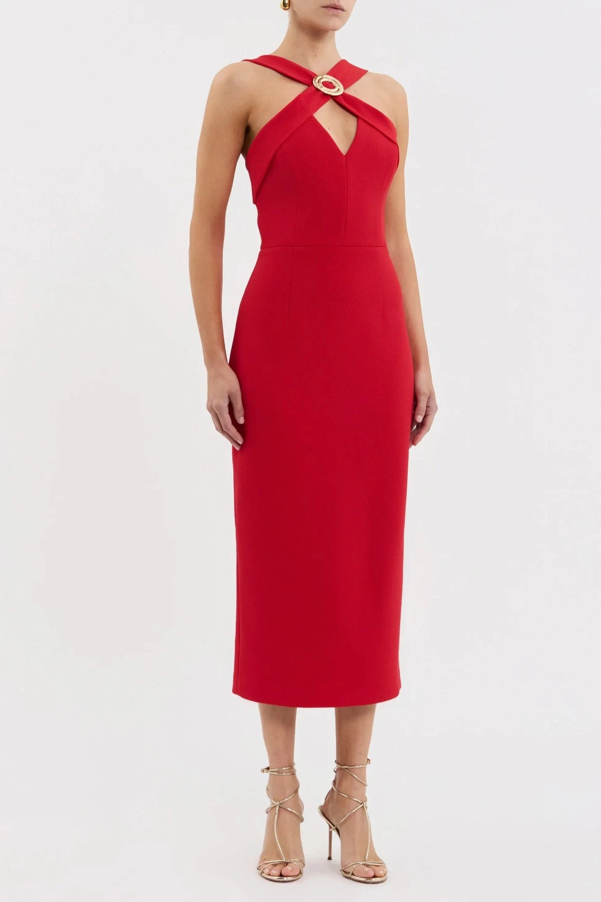 Comfy Shape Cameron Asymmetrical Midi Red
