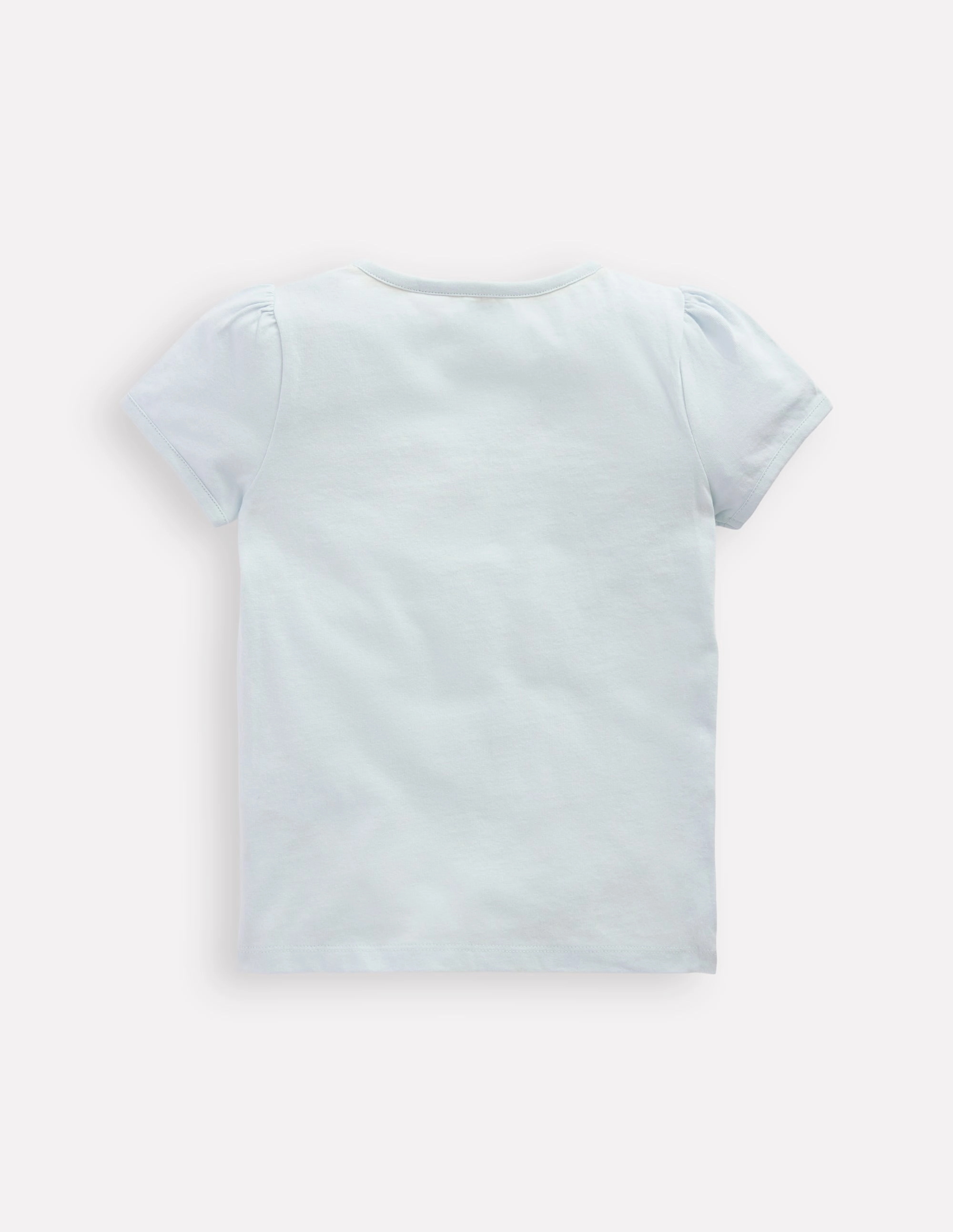 Puff Sleeve Applique Top-Cloud Blue Animals NonPill Surface Treatment SoftTouchFinish