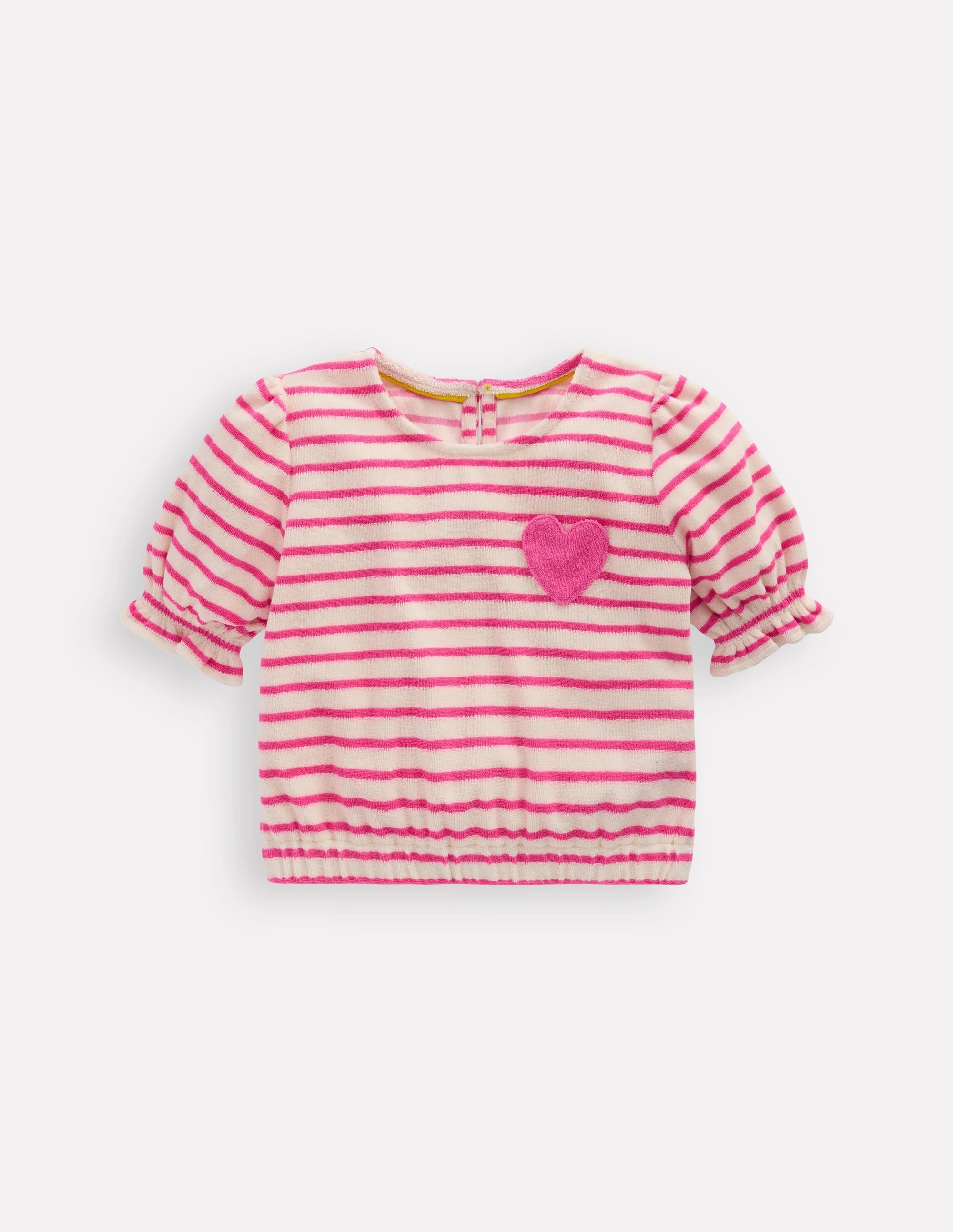 Towelling Top-Sorbet Pink/ Ivory Stripe LayeredCuff Versatile Design