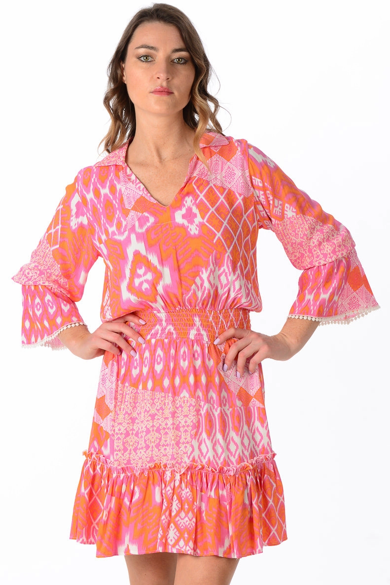Comfortable Touch Airy Touch Mia Dress / Flamingo