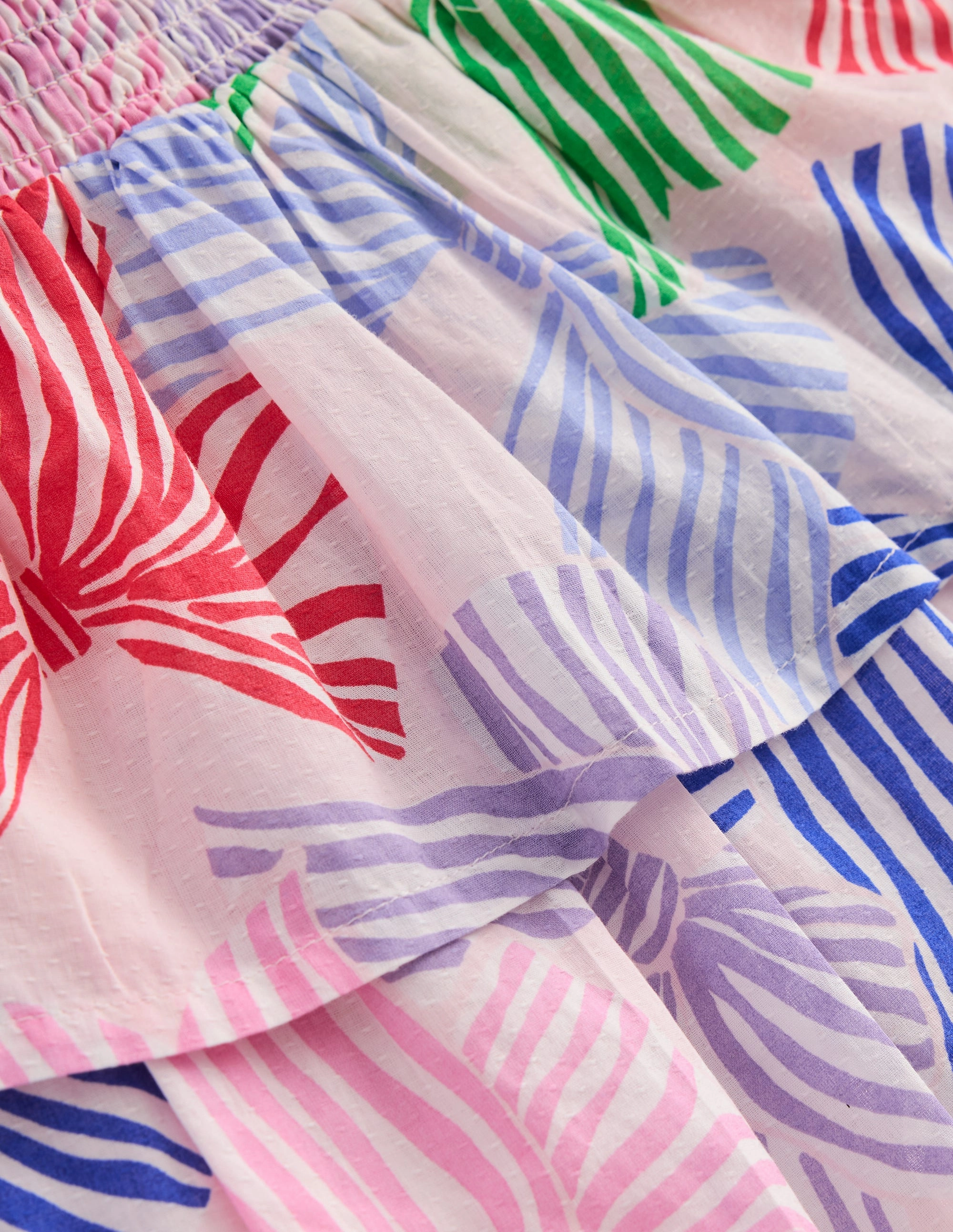 Tiered Woven Skirt-French Pink Bows Seamless Finish