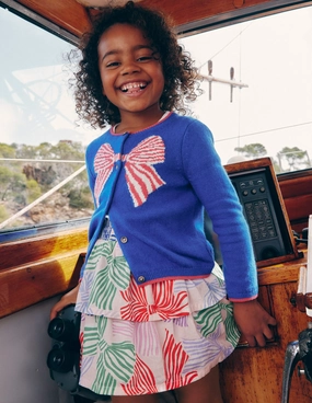 Tiered Woven Skirt-French Pink Bows Smart Look Light Wear