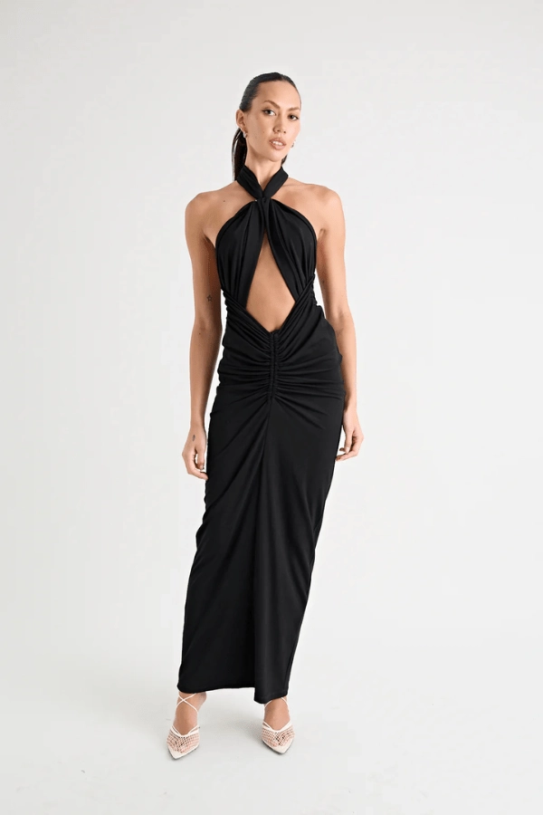 Summer Fashion Victoria Maxi Dress Black