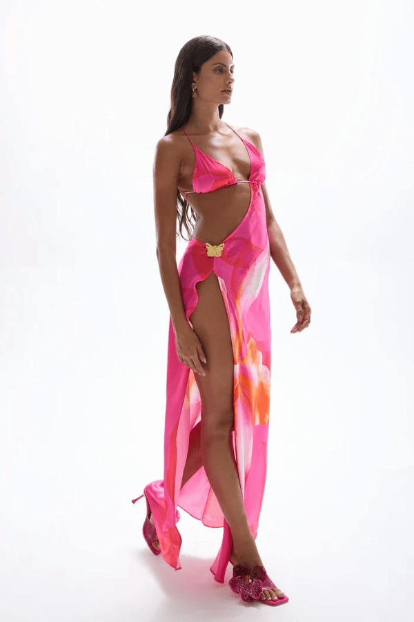 Easy to Wear Family Warm Villa Butterfly Maxi Dress Wildflower