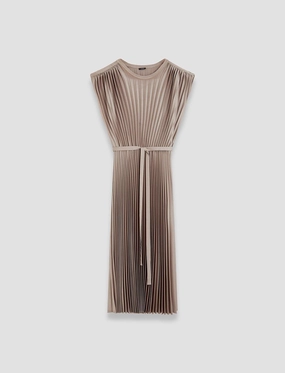 Body Fit Volta Knit Weave Pliss Dress