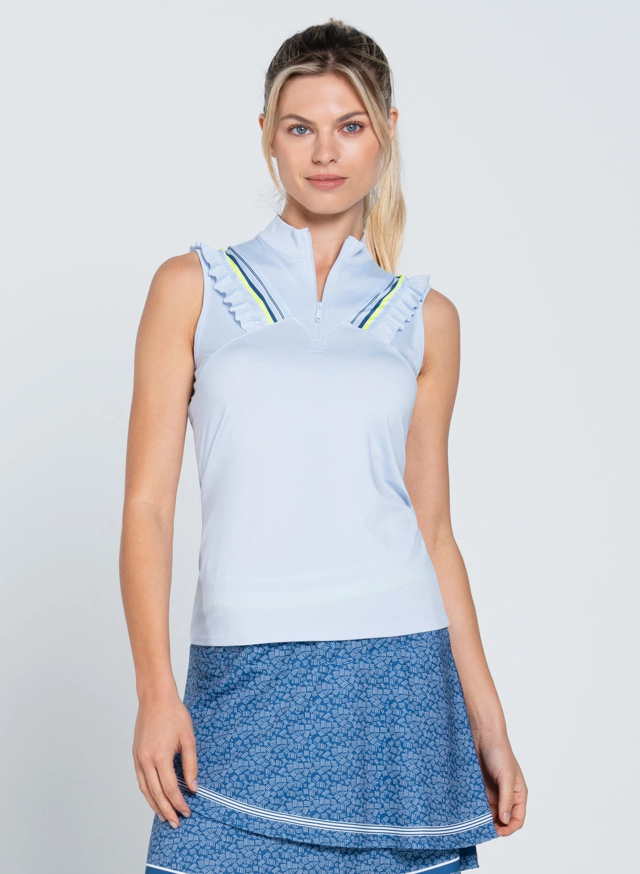 Tencel Cotton Hybrid Weave Steel Going Zip Tank