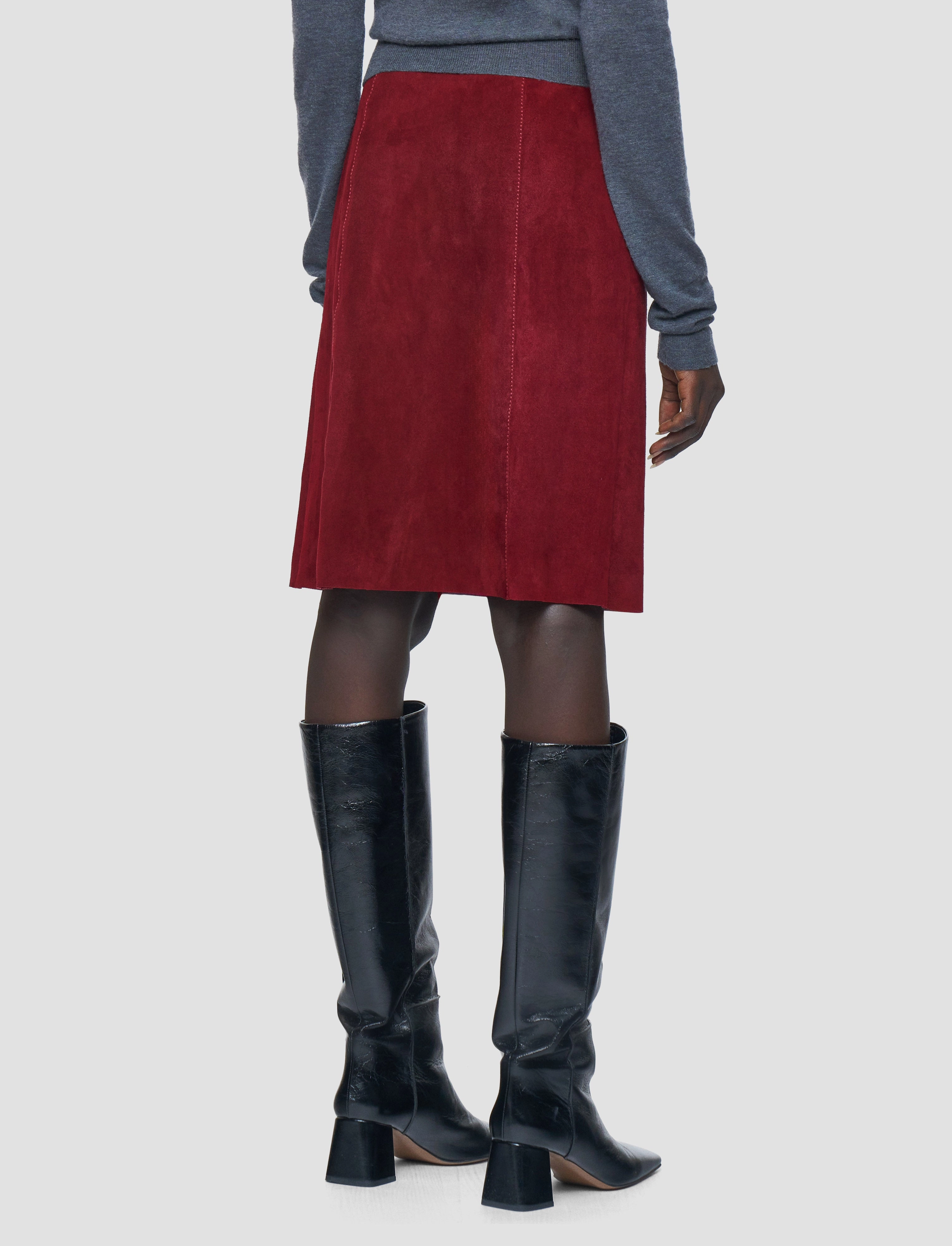 Nicole Suede Stretch Skirt light texture