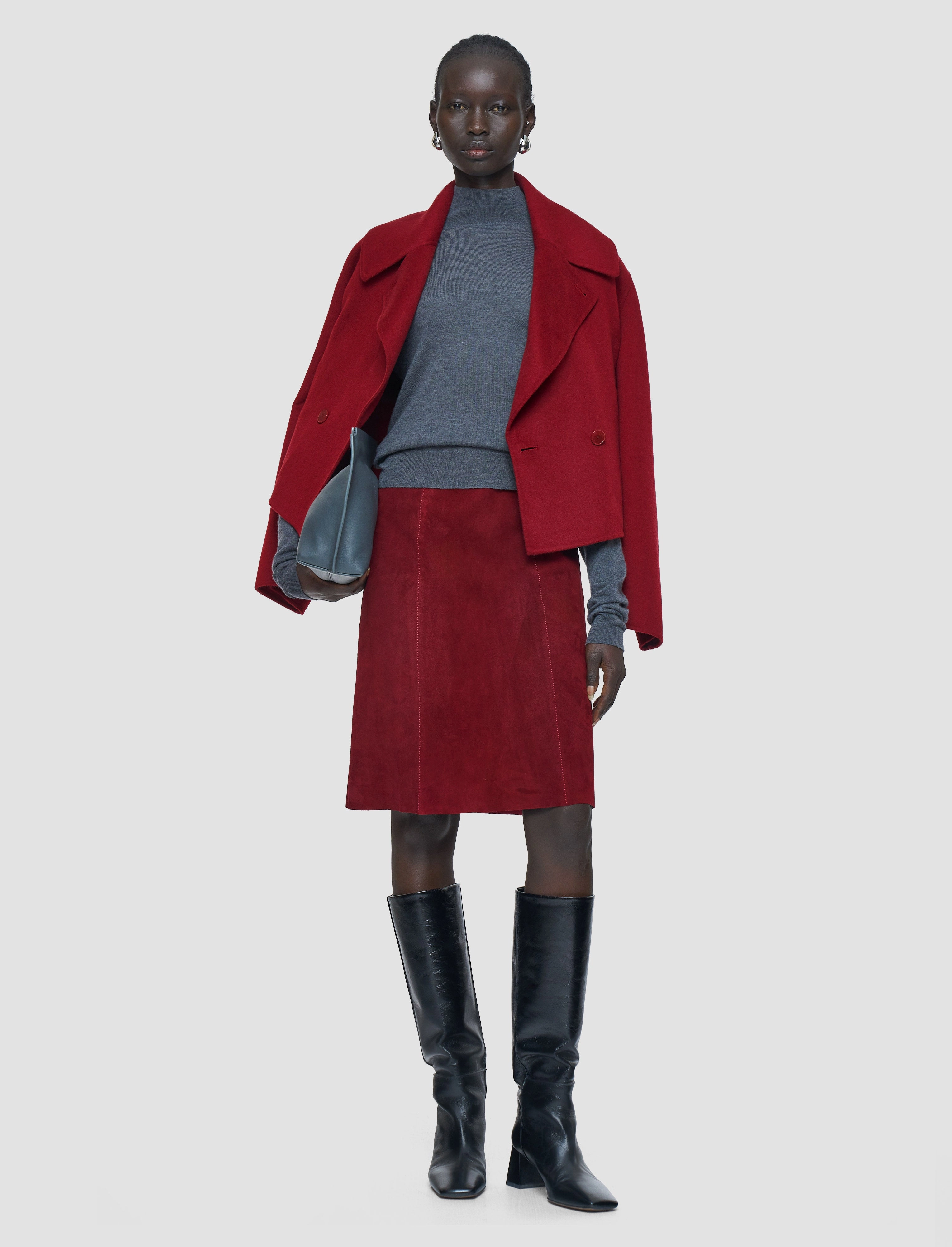 Smooth Texture Nicole Suede Stretch Skirt