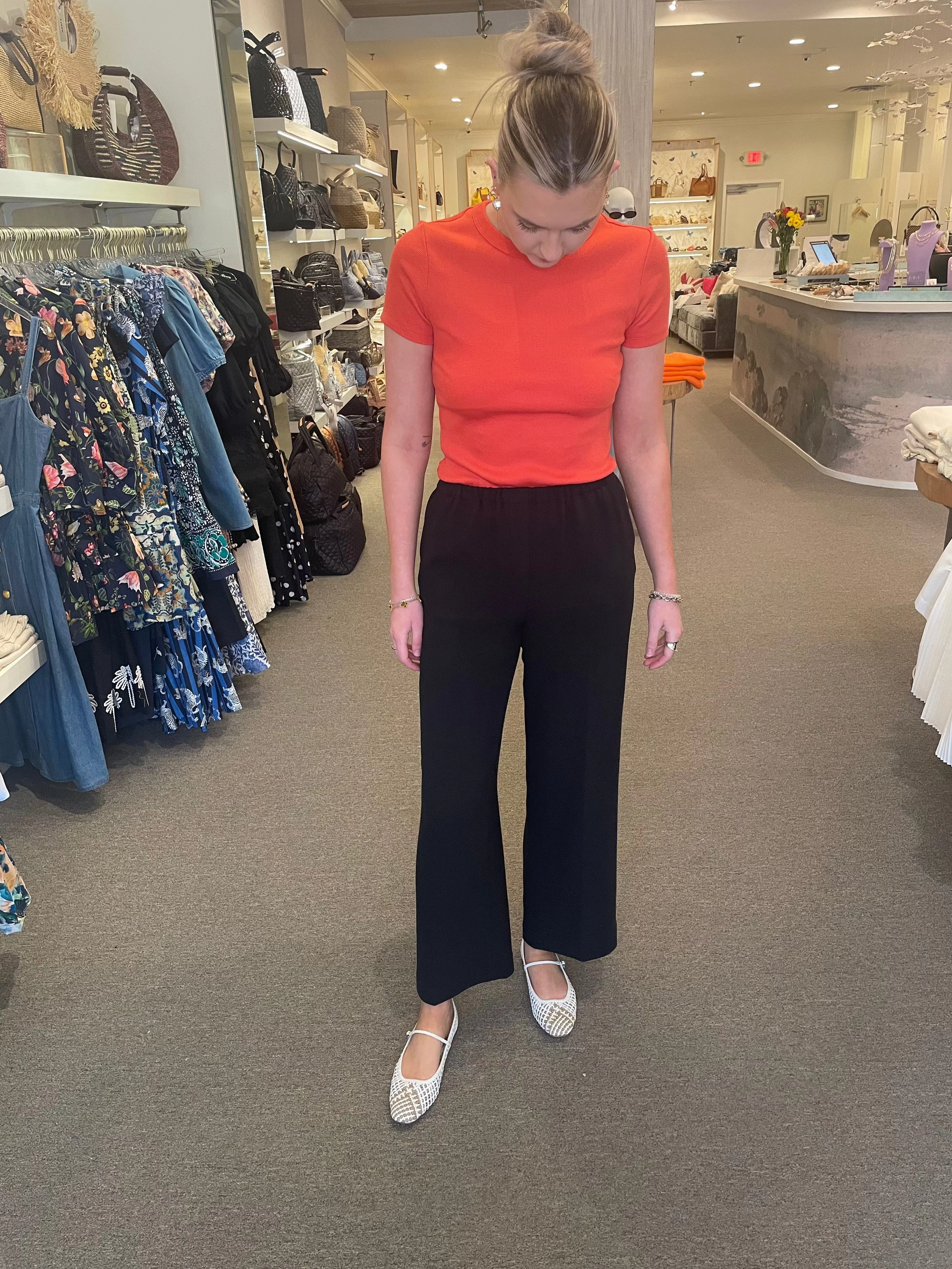 Cillian Straight Pant Black Decorative stitching