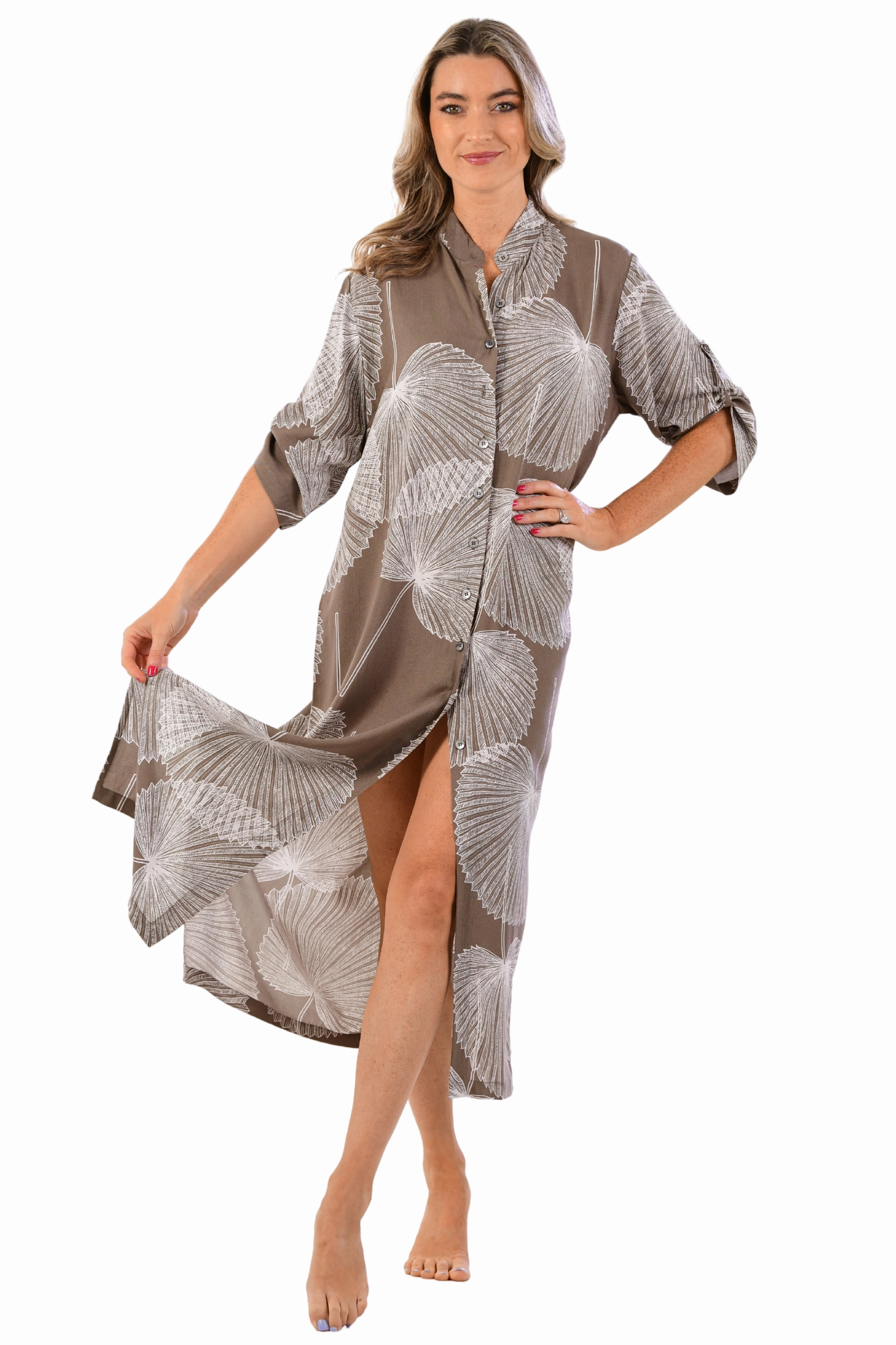 Day Break Dress / Mocha Cotton-Blend