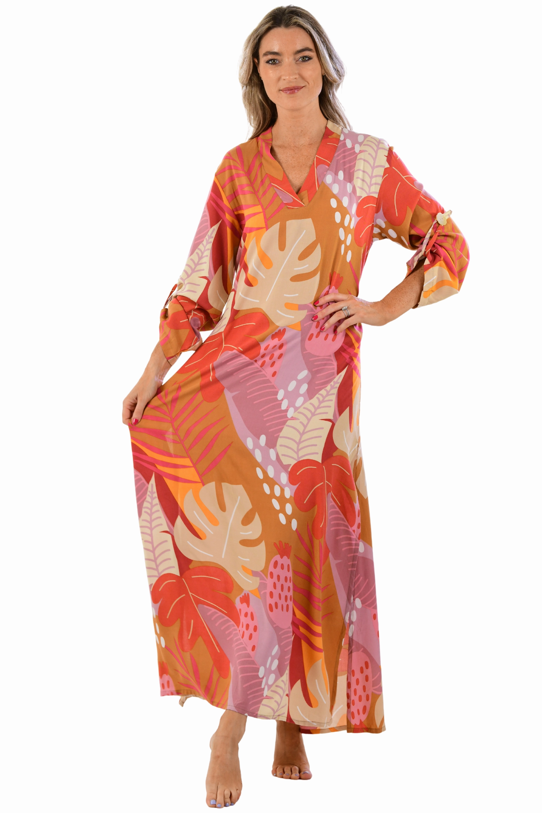 Exuma Kaftan / Citrus Tropical Lightweight Piece