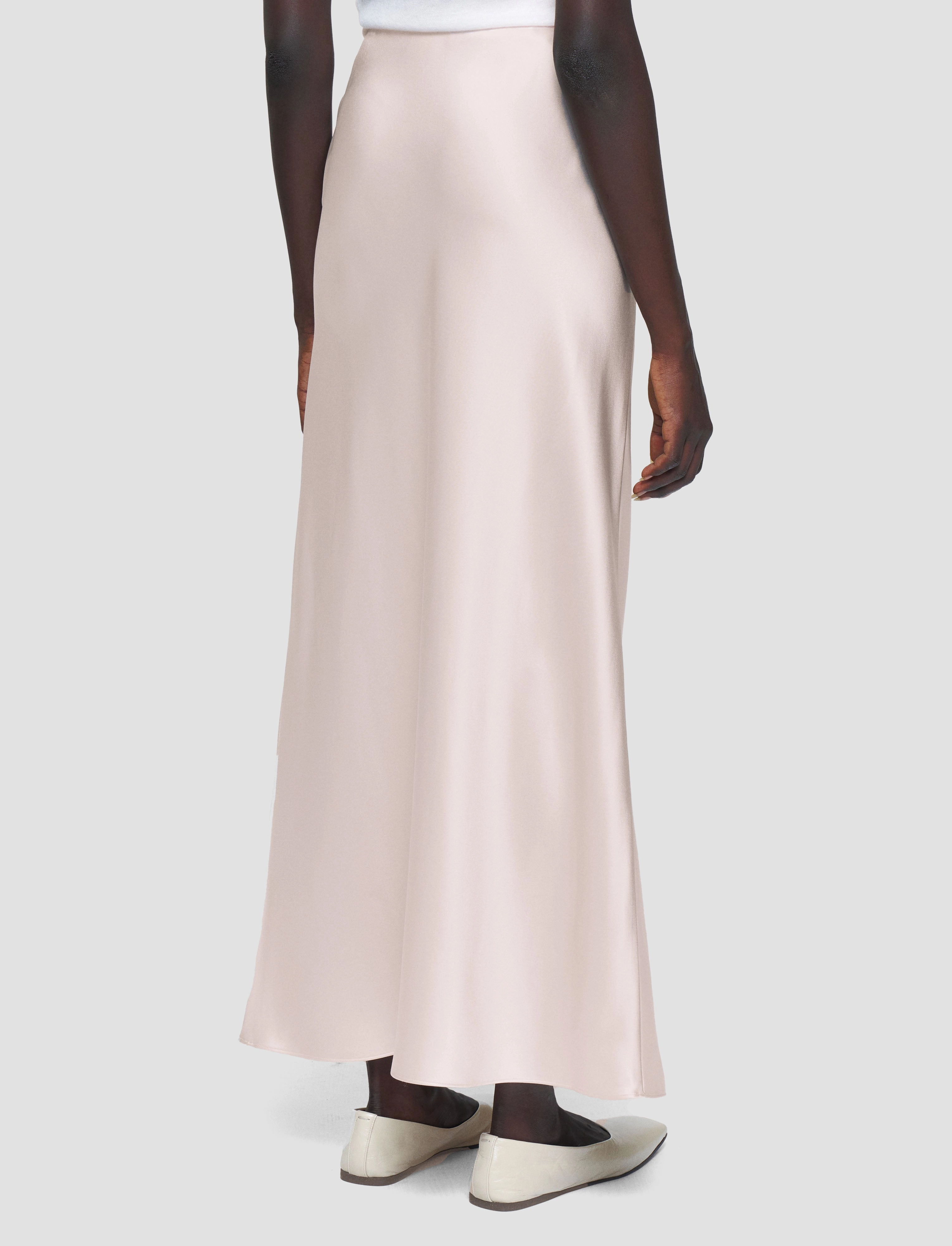 Artisan Print muted tone Isaak Long Silk Satin Skirt