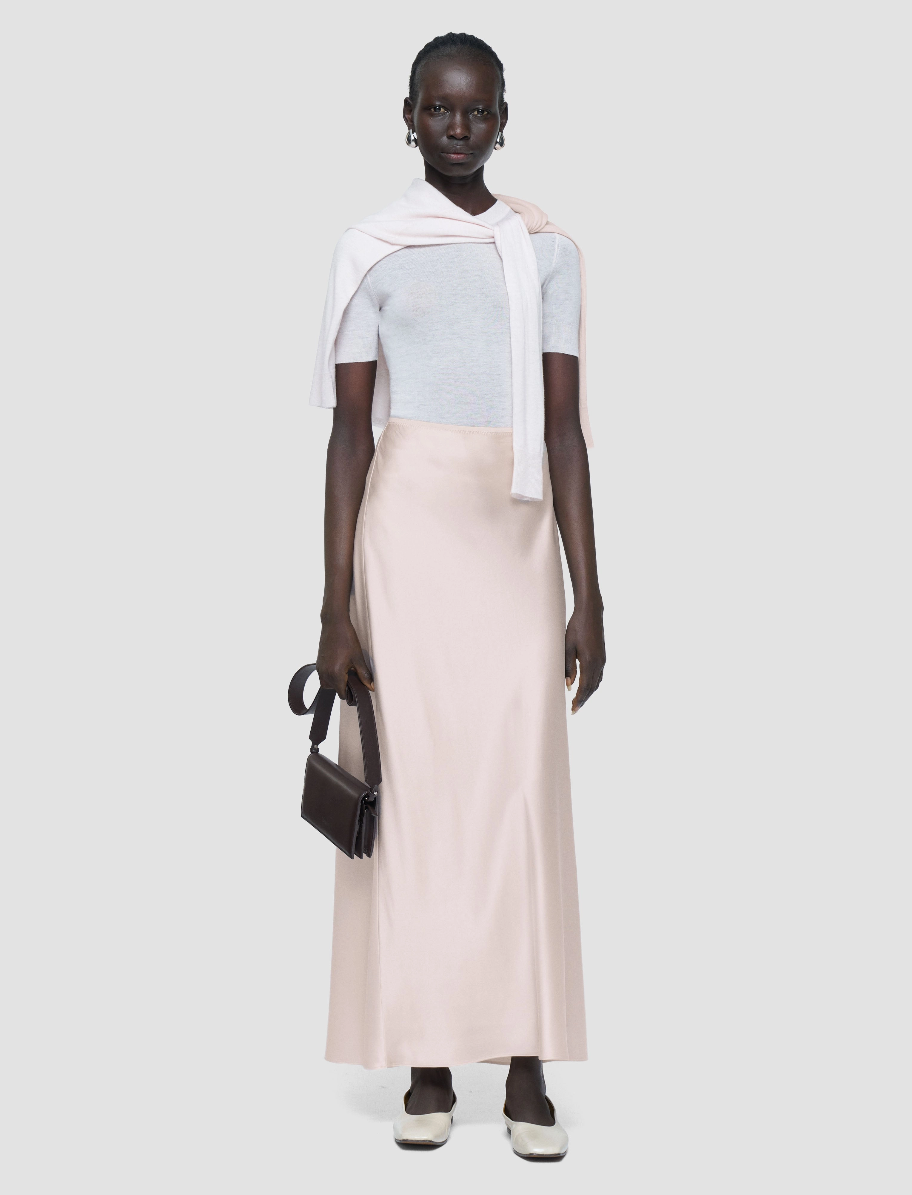 Isaak Long Silk Satin Skirt Gentle Comfort