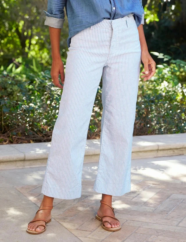 wrinkle free Wexford Trousers Blue/White Stripe