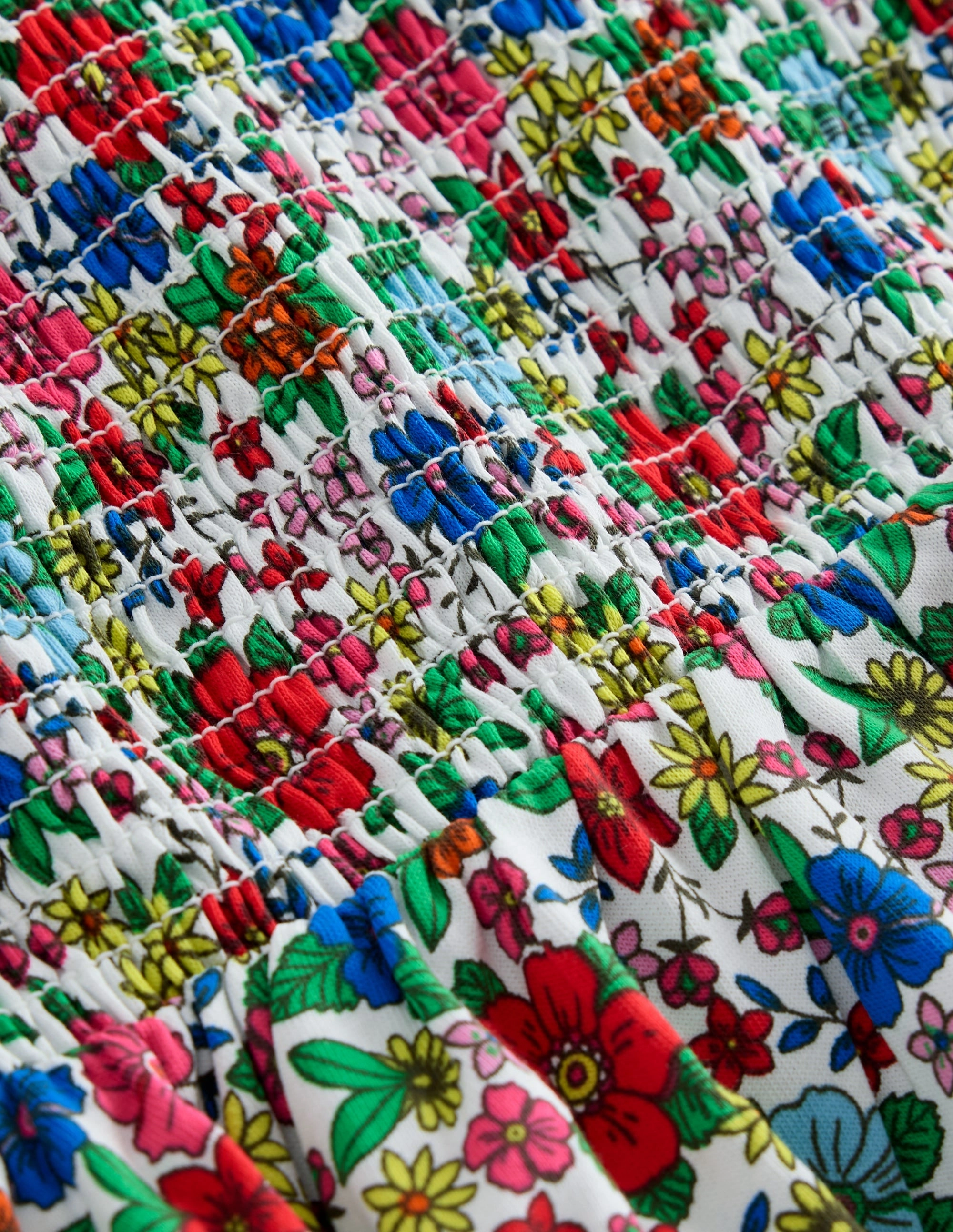 Willa Shirred Jersey Dress-Multi Holiday Flowerbed Vibrant Wear