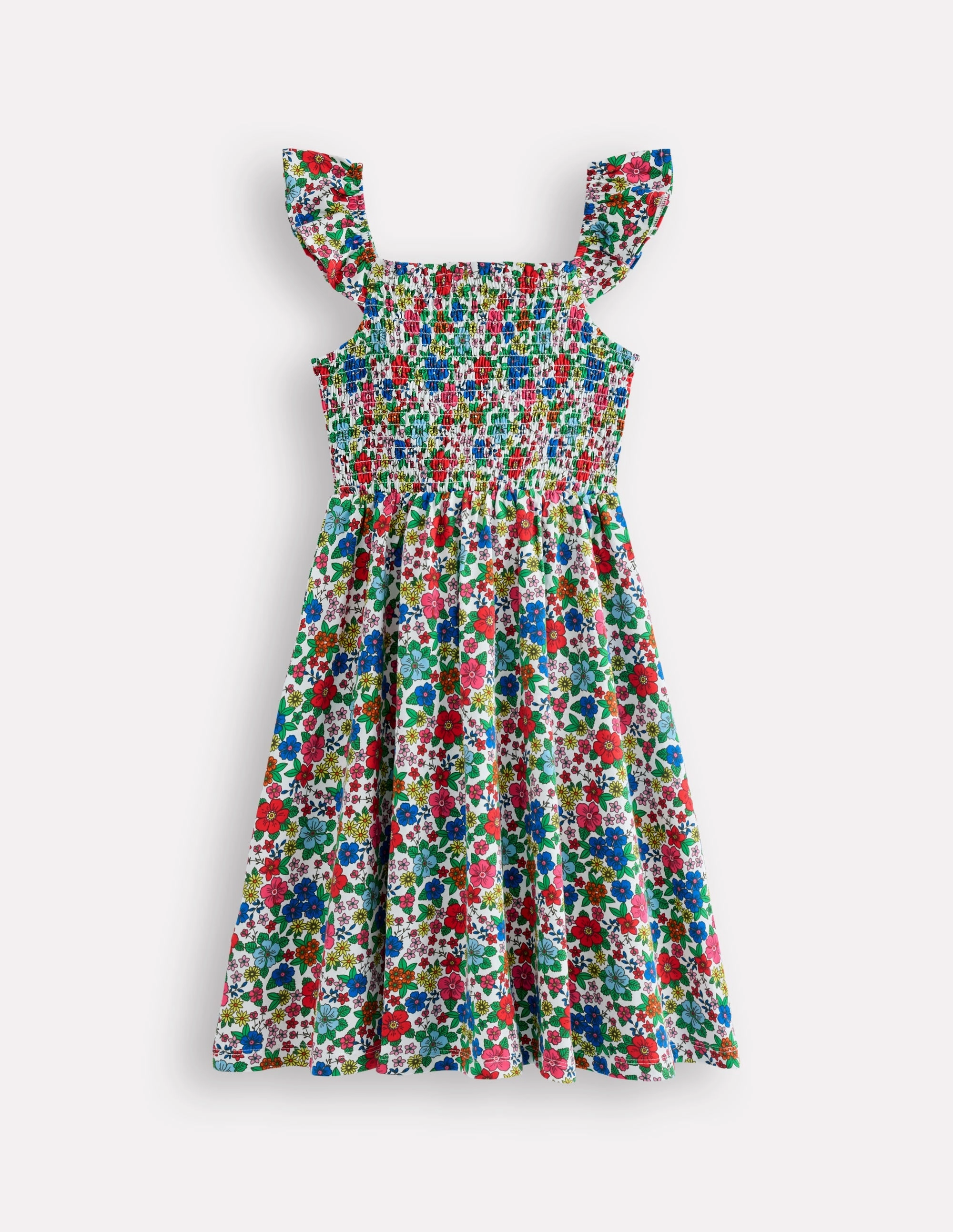 Fall Go Willa Shirred Jersey Dress-Multi Holiday Flowerbed