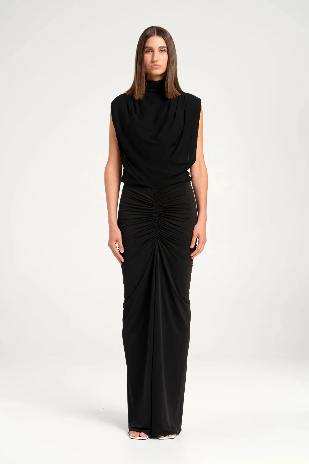 Willow Maxi Dress Black Polished Wear Silk-Blend