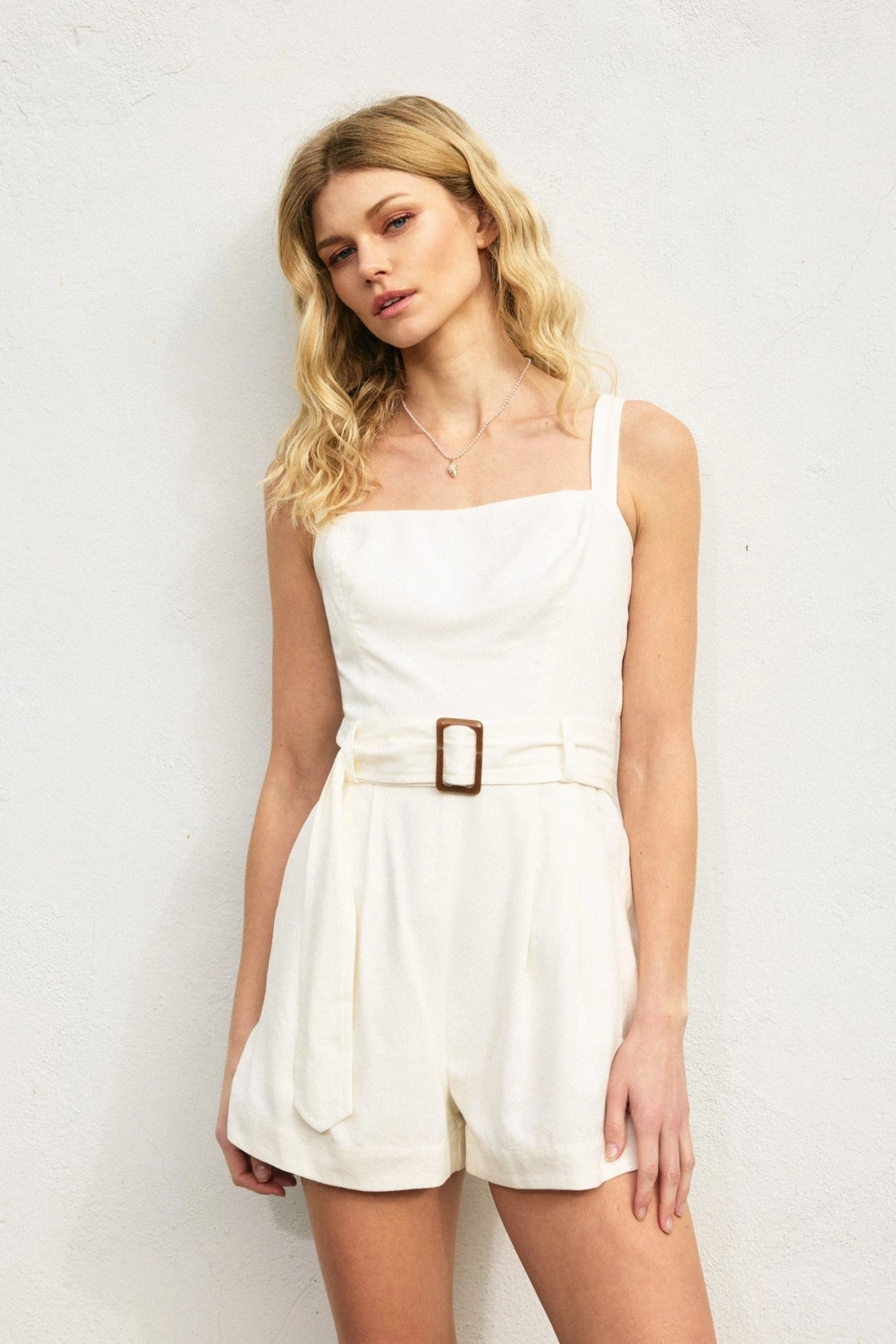 WILLOW SQUARE NECK BUCKLED ROMPER Basic Active