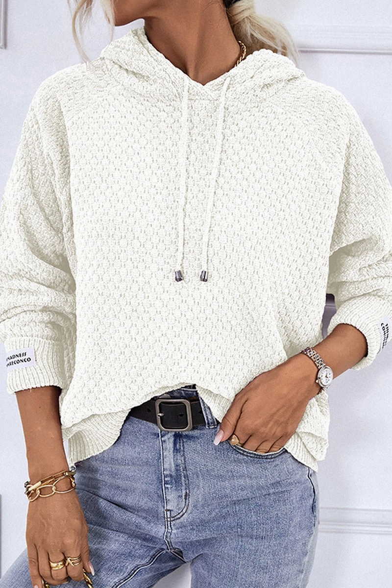 NoSlipGripperBand WOMEN FISHERMAN KNITTED HOODIE PULLOVER