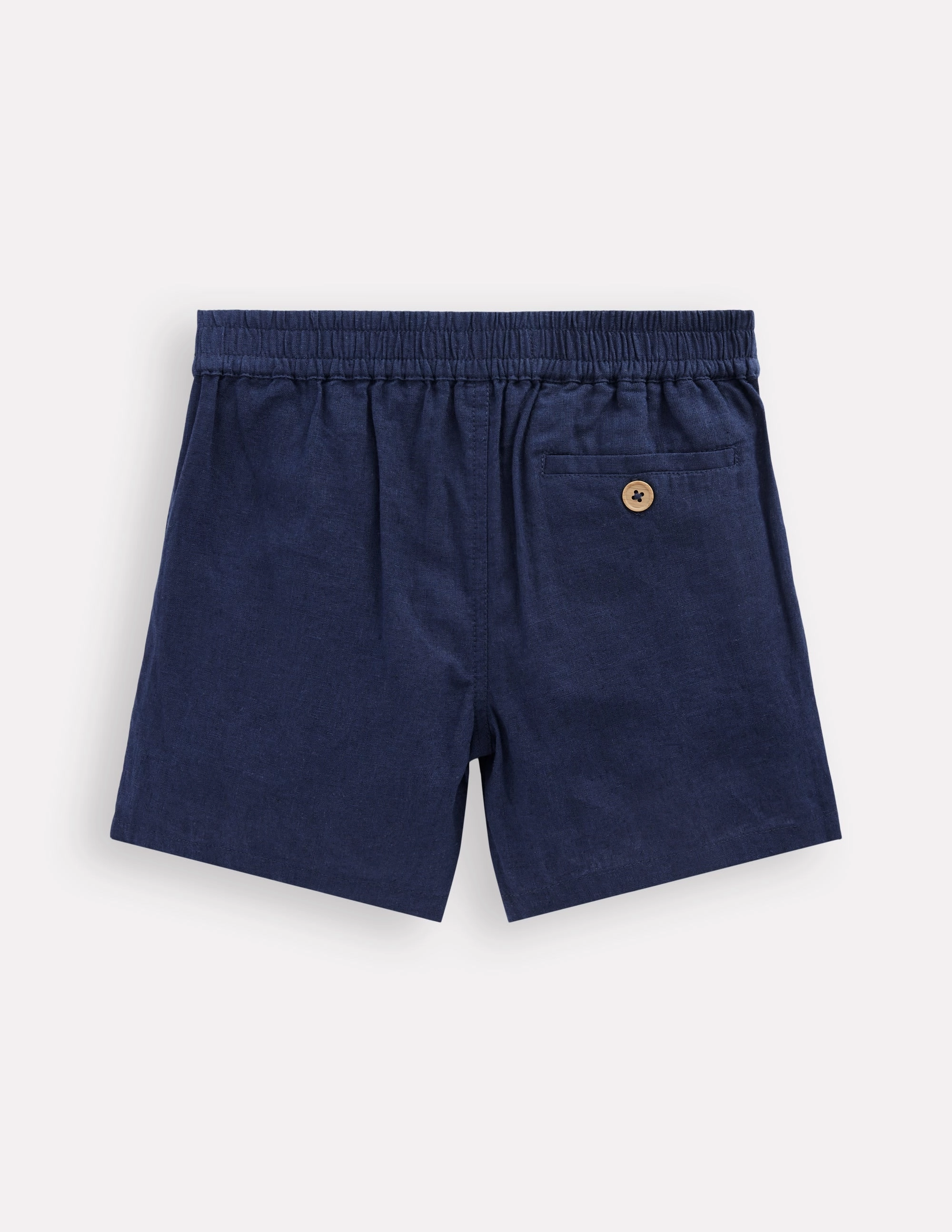 ReflectiveAccents Comfortable Wear Cotton Linen Shorts-Navy
