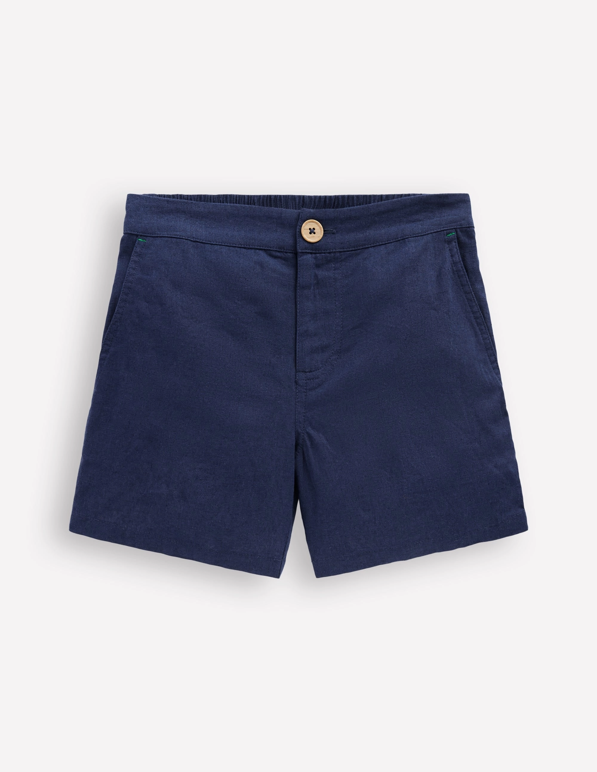 teen clothing Cotton Linen Shorts-Navy