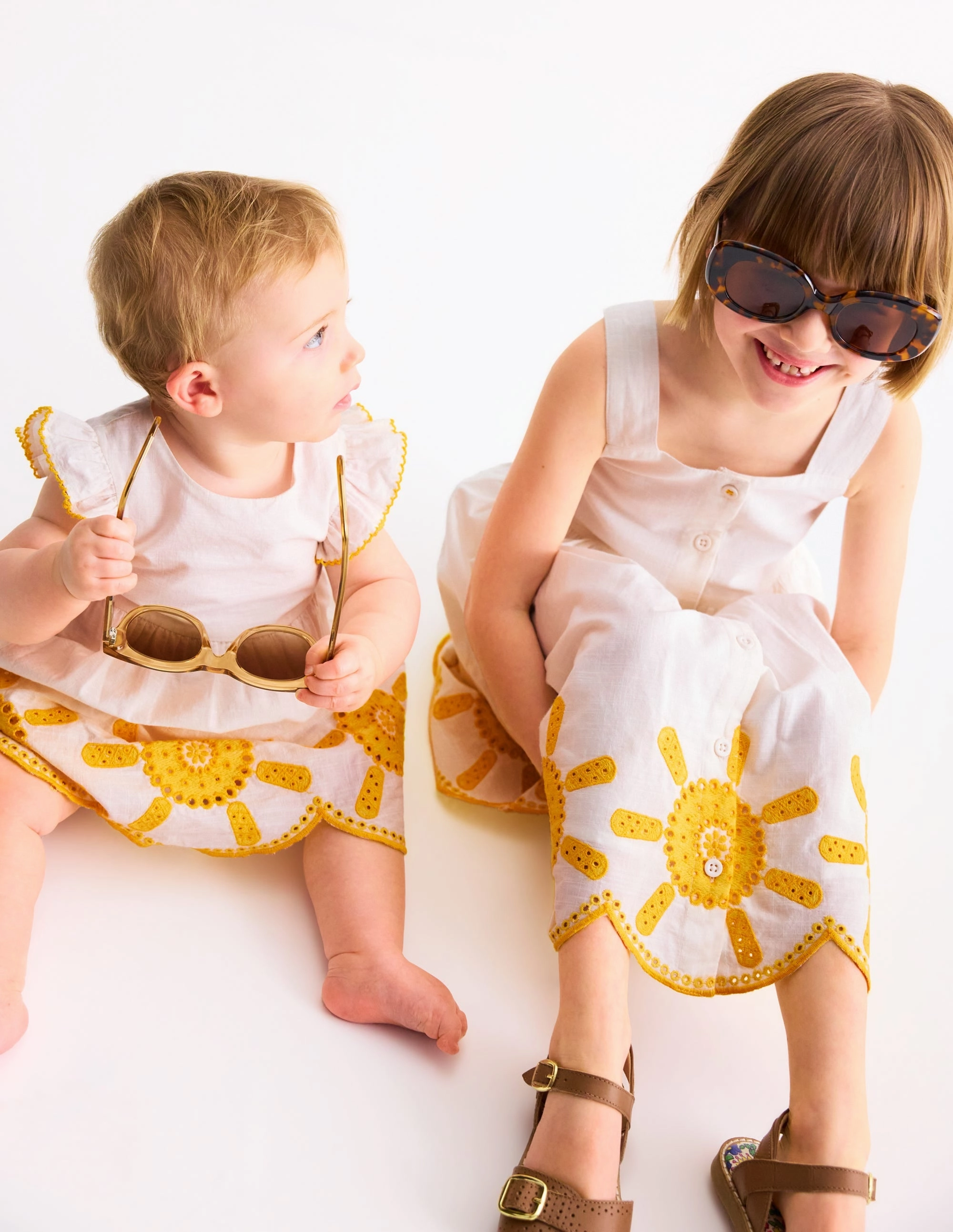 Celebration Wear Woven Frill Dress-Ivory