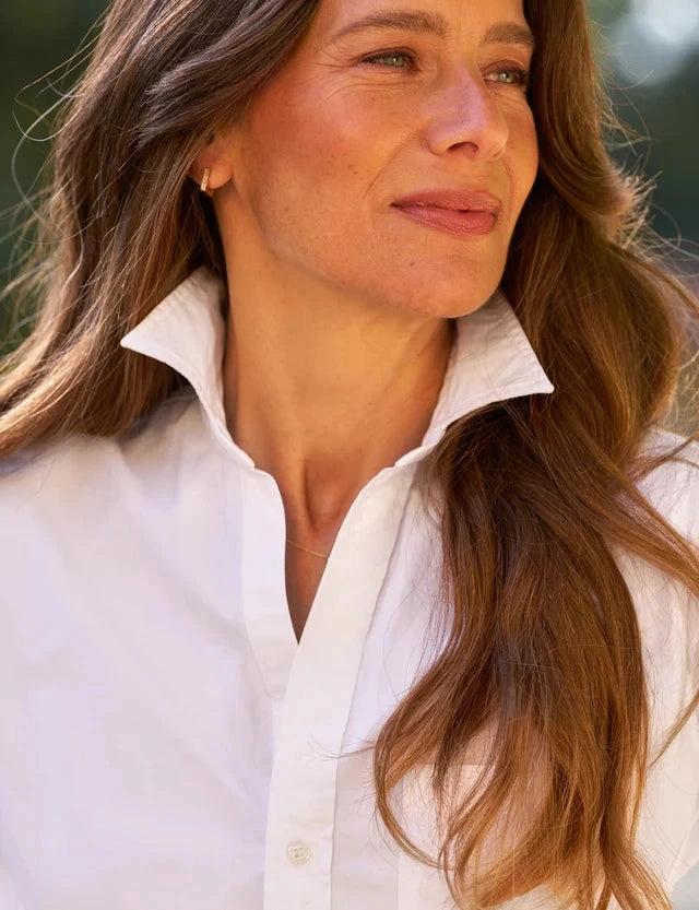 Grace Midi Eyelet Dress White Modern and Feminine Fitted Neat